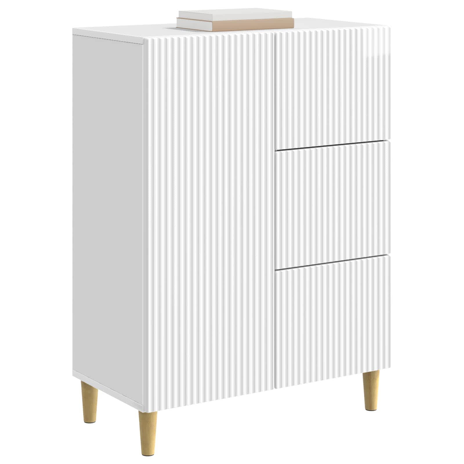 Buffet Blanc brillant 66 x 34,5 x 90 cm Bois d'ingénierie - XIOS