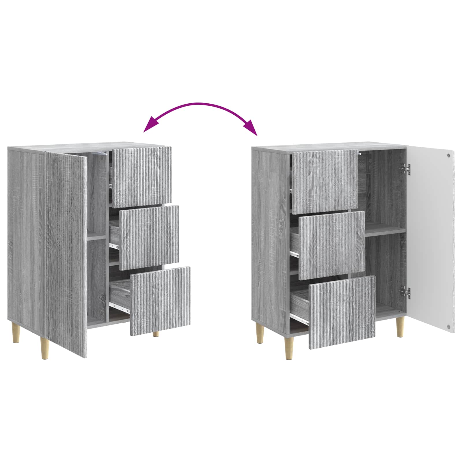 Buffet Sonoma gris 66 x 34,5 x 90 cm Bois d'ingénierie - XIOS