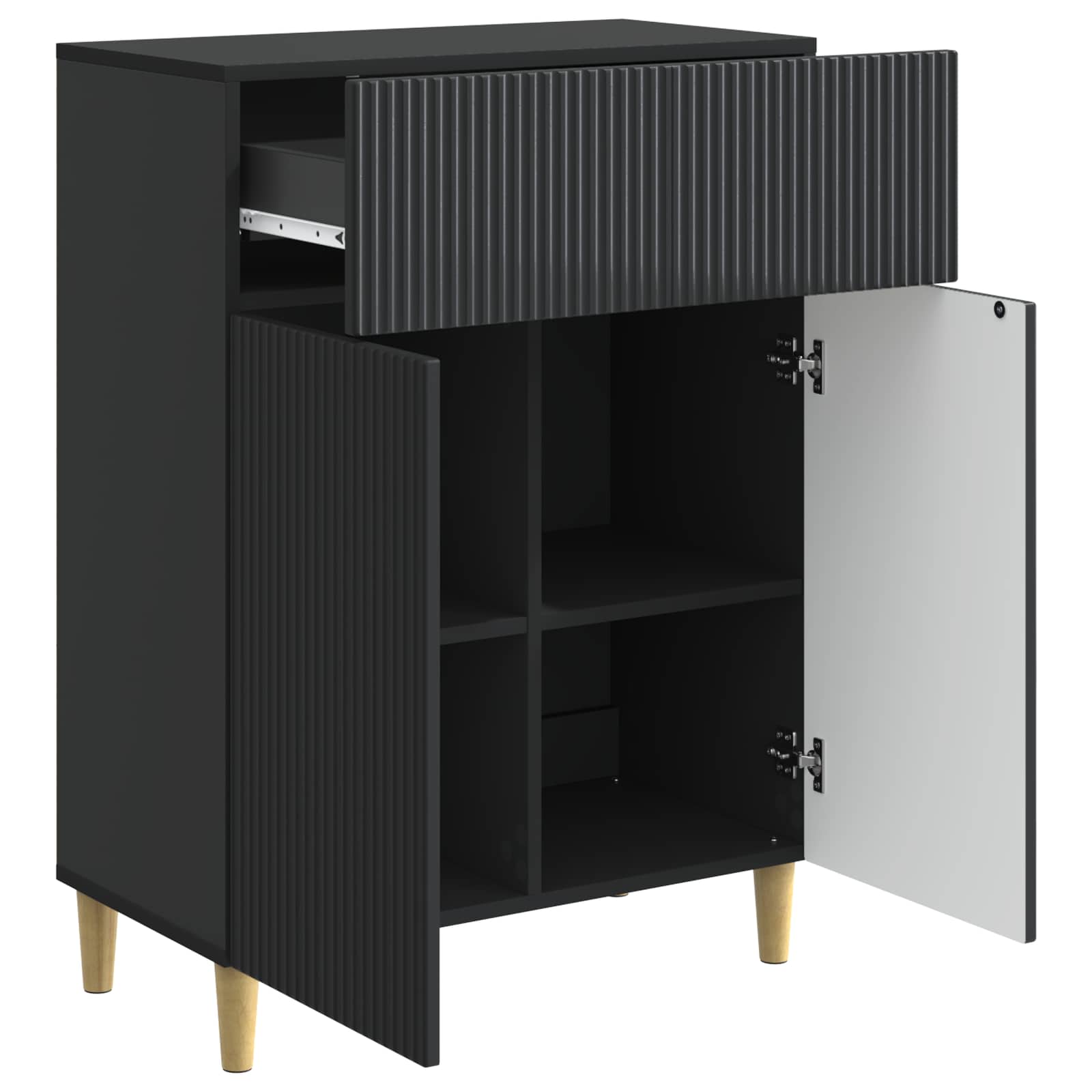 Buffet avec tiroir Noir 66 x 34,5 x 90 cm Bois d'ingénierie - XIOS
