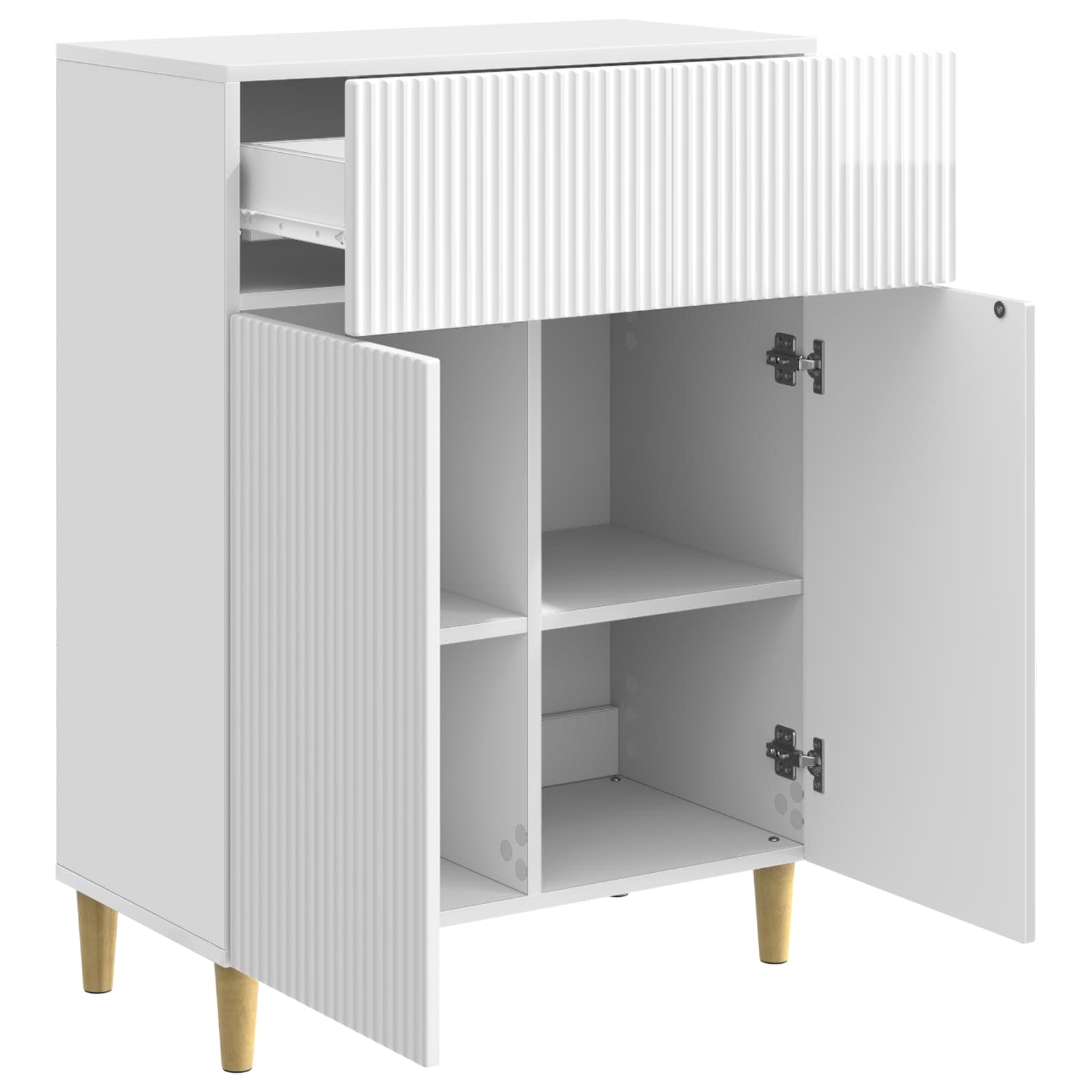 Buffet Blanc brillant 66 x 34,5 x 90 cm Bois d'ingénierie - XIOS