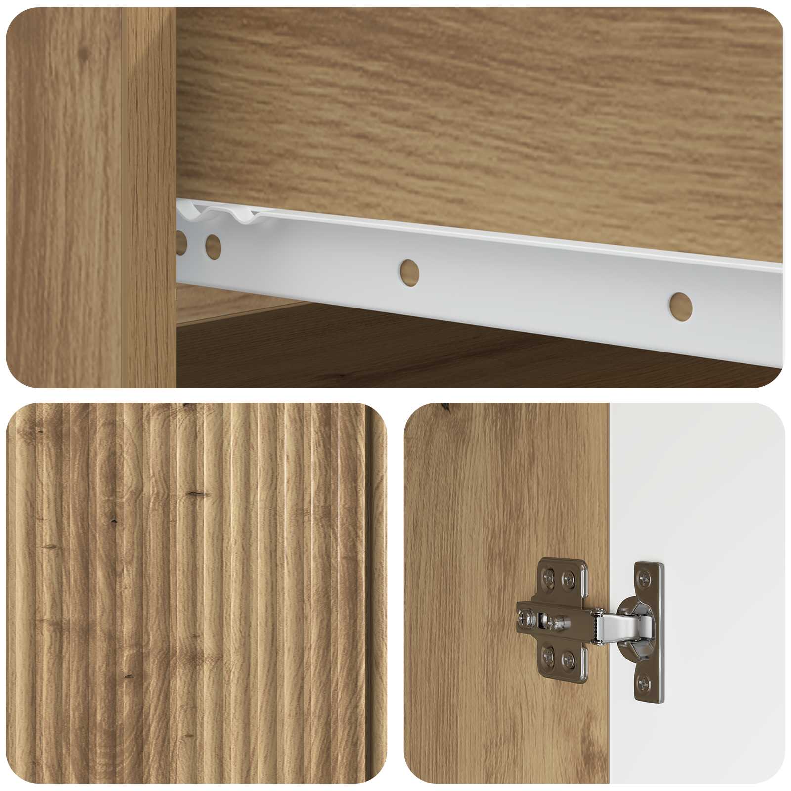 Buffet Chêne artisanal 66 x 34,5 x 90 cm Bois d'ingénierie - XIOS