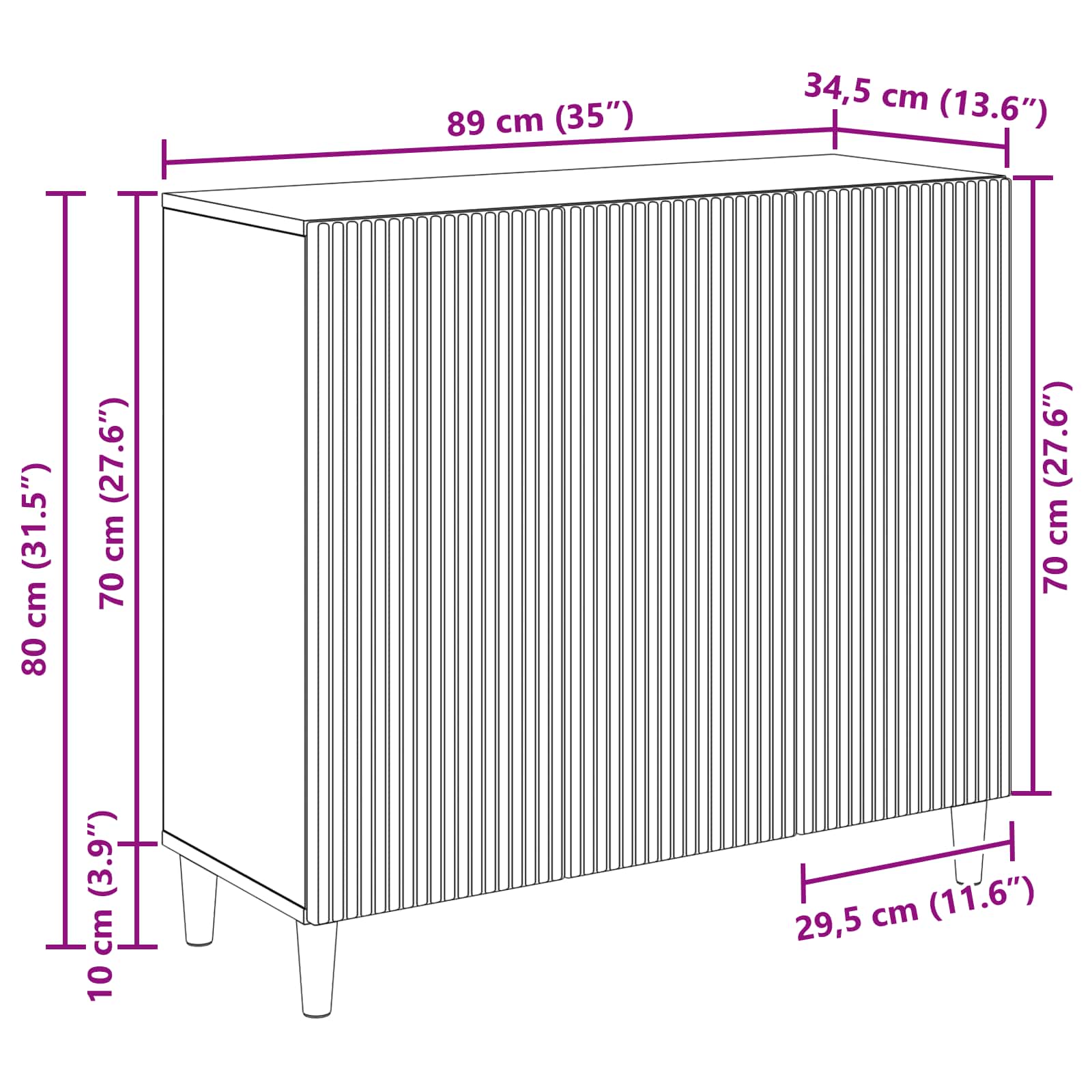Buffet Chêne Sonoma 89 x 34,5 x 80 cm Bois d'ingénierie - XIOS