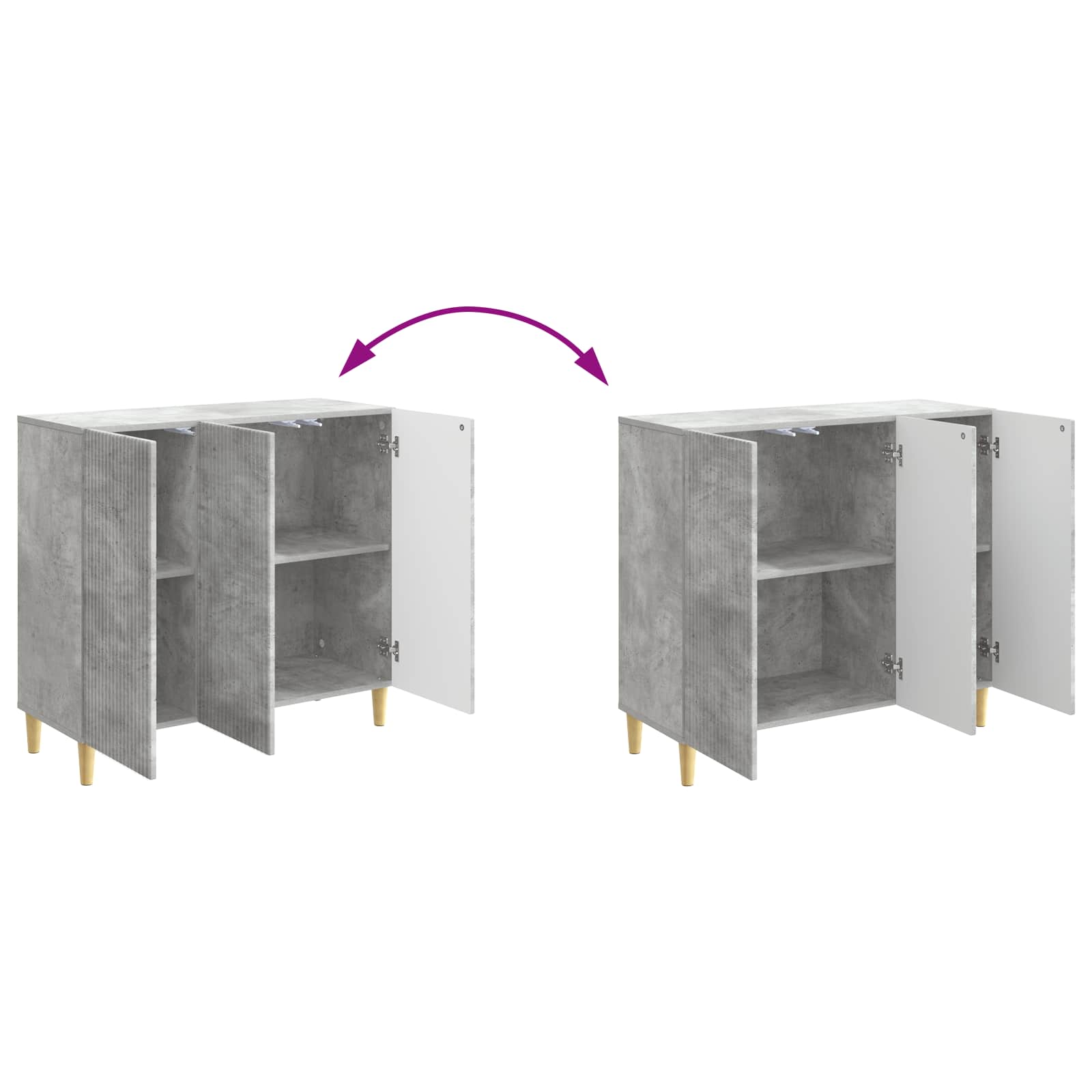 Buffet Gris béton 89 x 34,5 x 80 cm Bois d'ingénierie - XIOS
