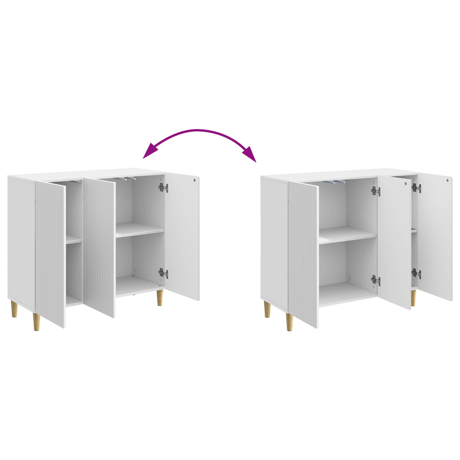 Buffet Blanc brillant 89 x 34,5 x 80 cm Bois d'ingénierie - XIOS