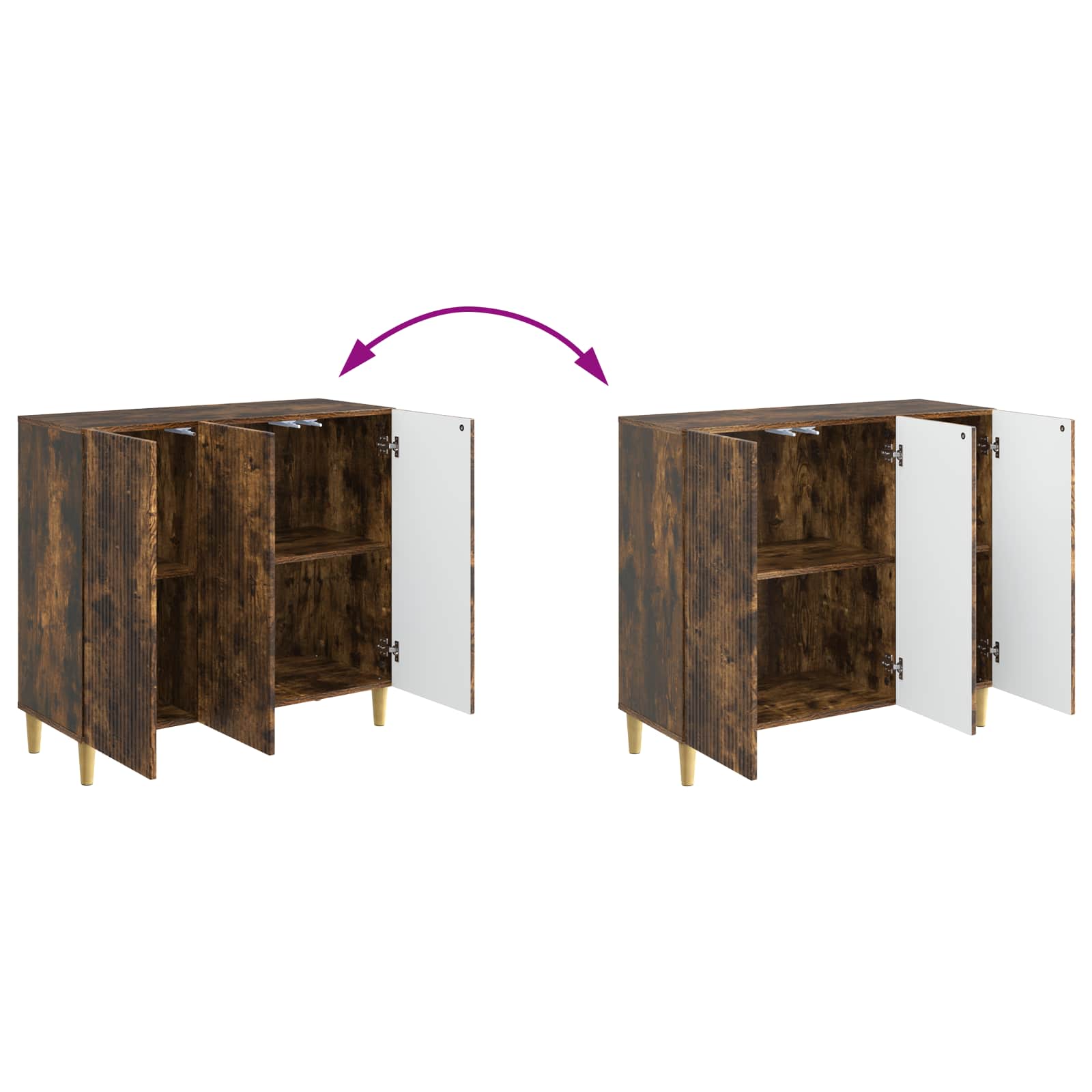Buffet Chêne fumé 89 x 34,5 x 80 cm Bois d'ingénierie - XIOS