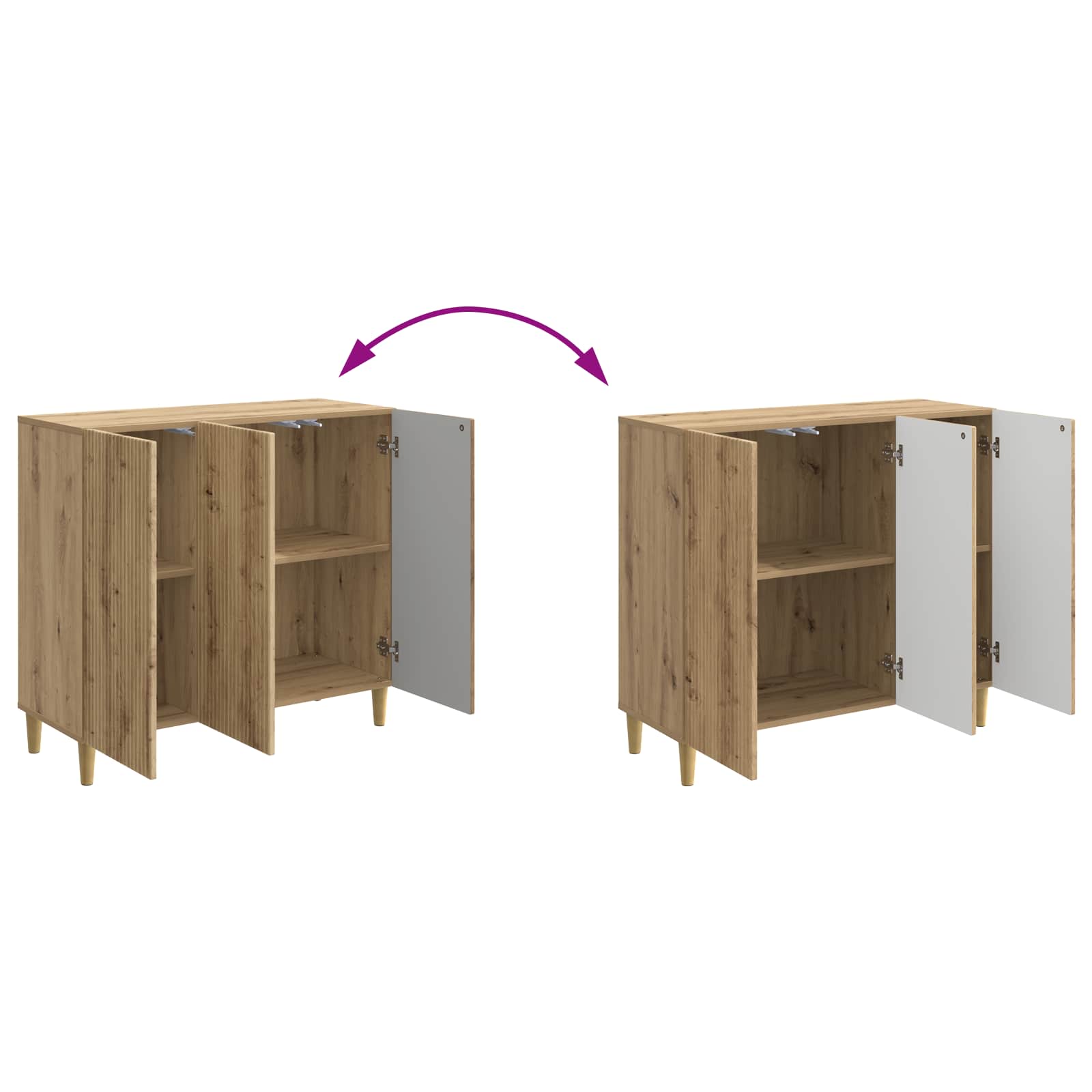 Buffet Chêne artisanal 89 x 34,5 x 80 cm Bois d'ingénierie - XIOS