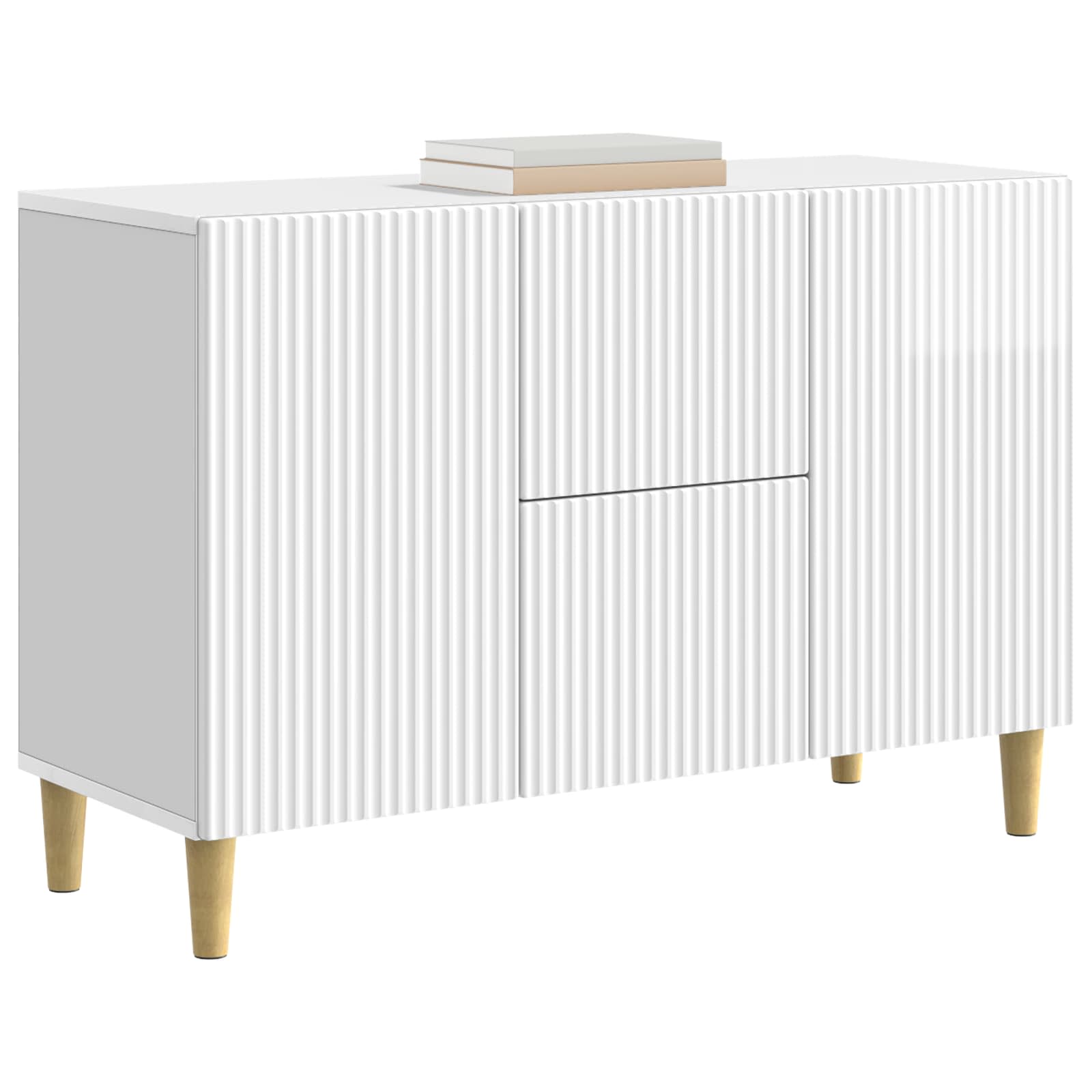 Buffet Blanc brillant 89 x 34,5 x 60 cm Bois d'ingénierie - XIOS