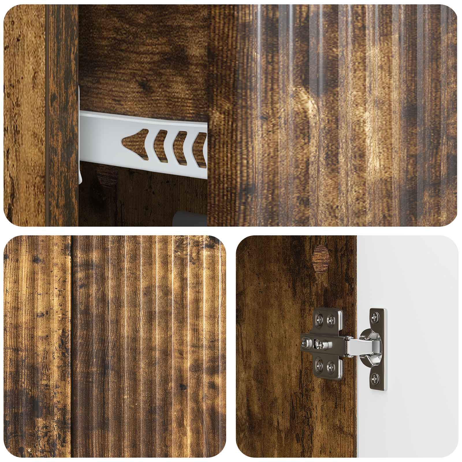 Buffet Chêne fumé 89 x 34,5 x 60 cm Bois d'ingénierie - XIOS