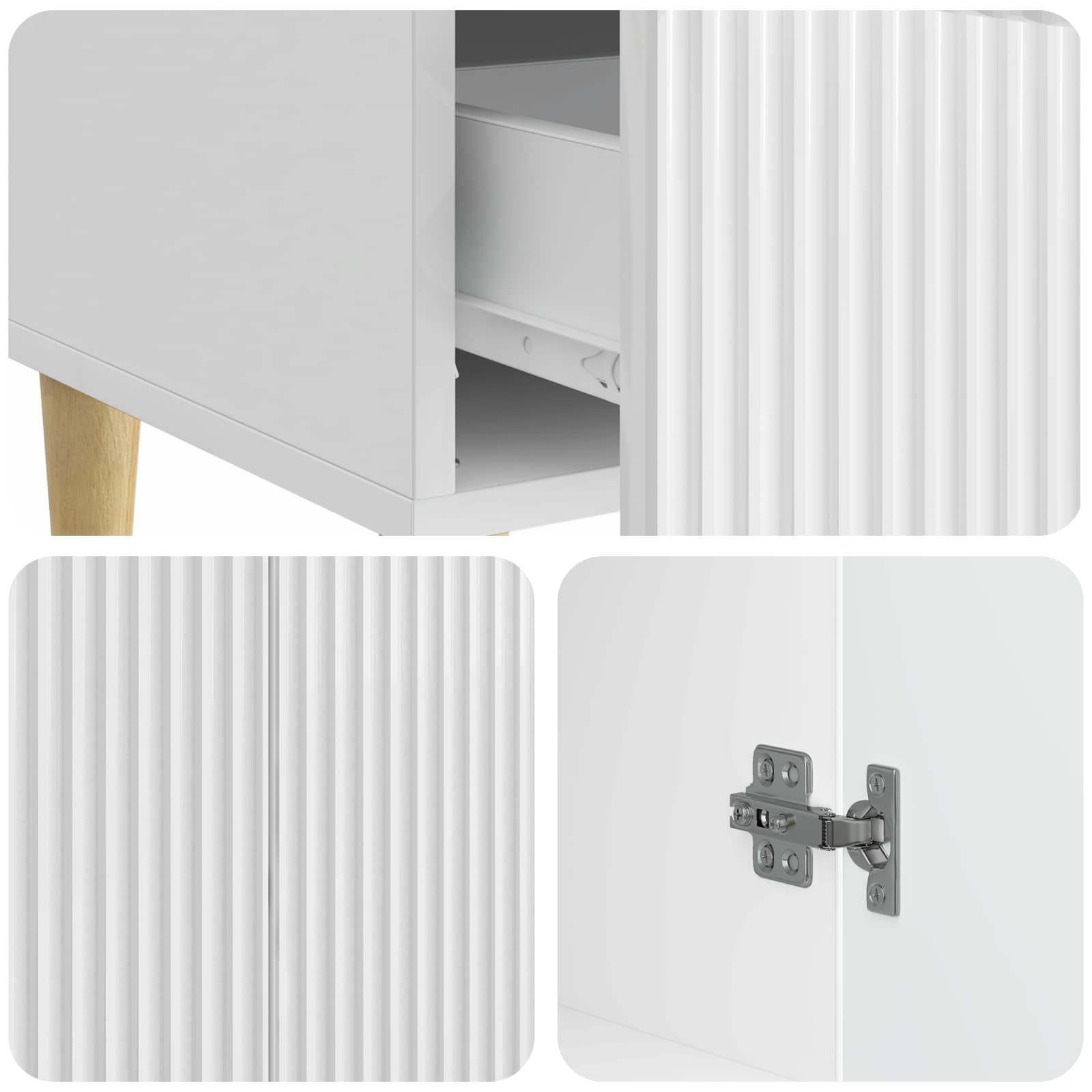 Buffet Blanc brillant 66 x 34,5 x 95 cm Bois d'ingénierie - XIOS
