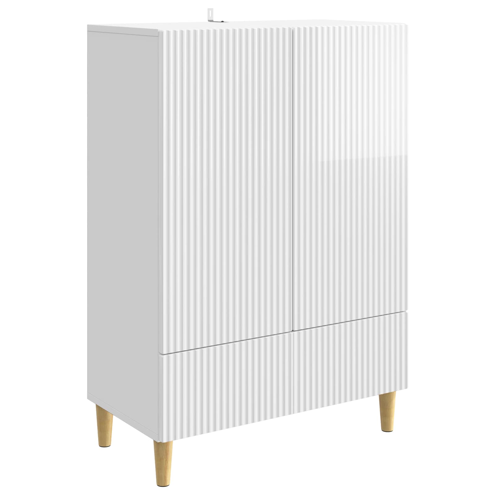 Buffet Blanc brillant 66 x 34,5 x 95 cm Bois d'ingénierie - XIOS
