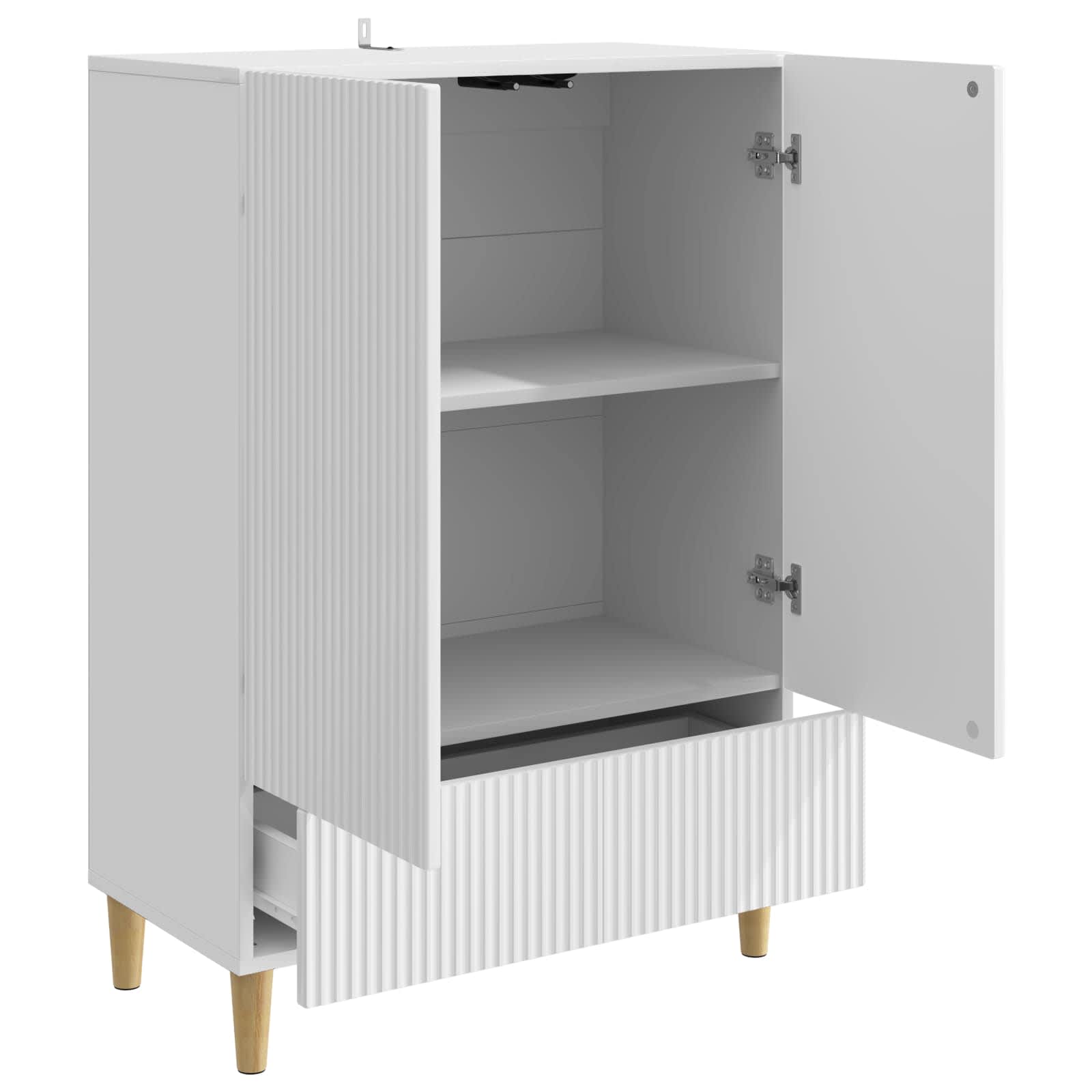 Buffet Blanc brillant 66 x 34,5 x 95 cm Bois d'ingénierie - XIOS