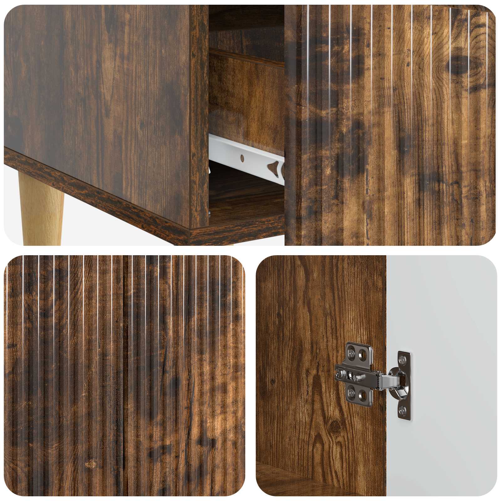Buffet Chêne fumé 66 x 34,5 x 95 cm Bois d'ingénierie - XIOS