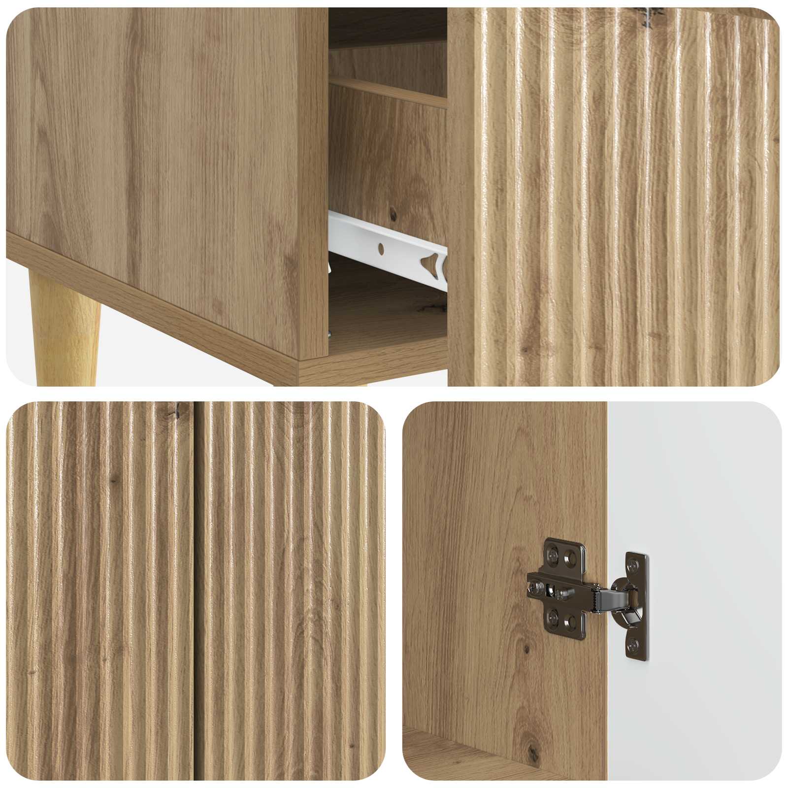 Buffet Chêne artisanal 66 x 34,5 x 95 cm Bois d'ingénierie - XIOS