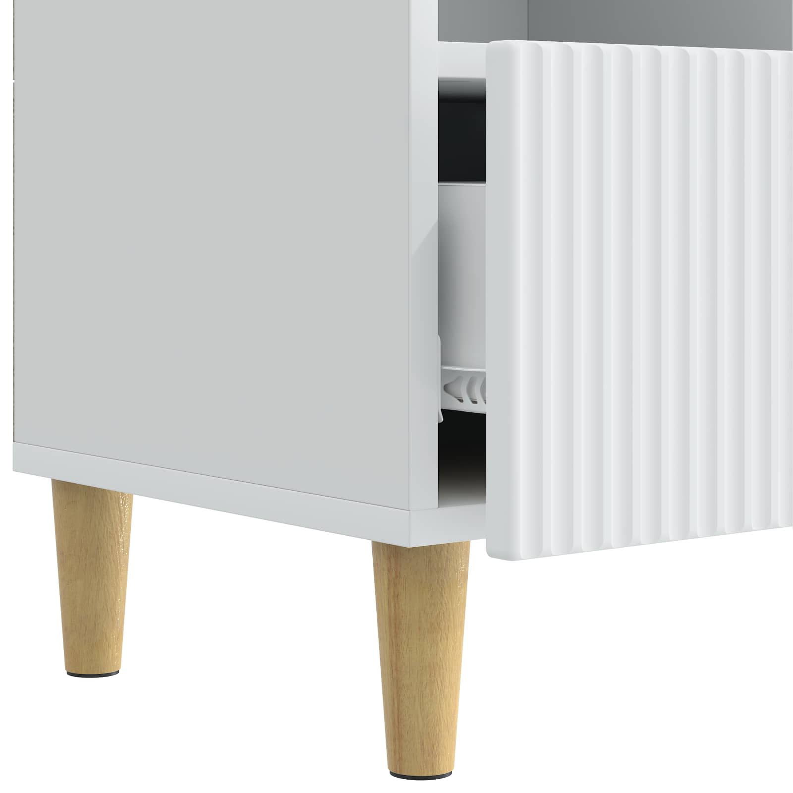 Meuble TV Blanc 102 x 34,5 x 50 cm Bois d'ingénierie - XIOS