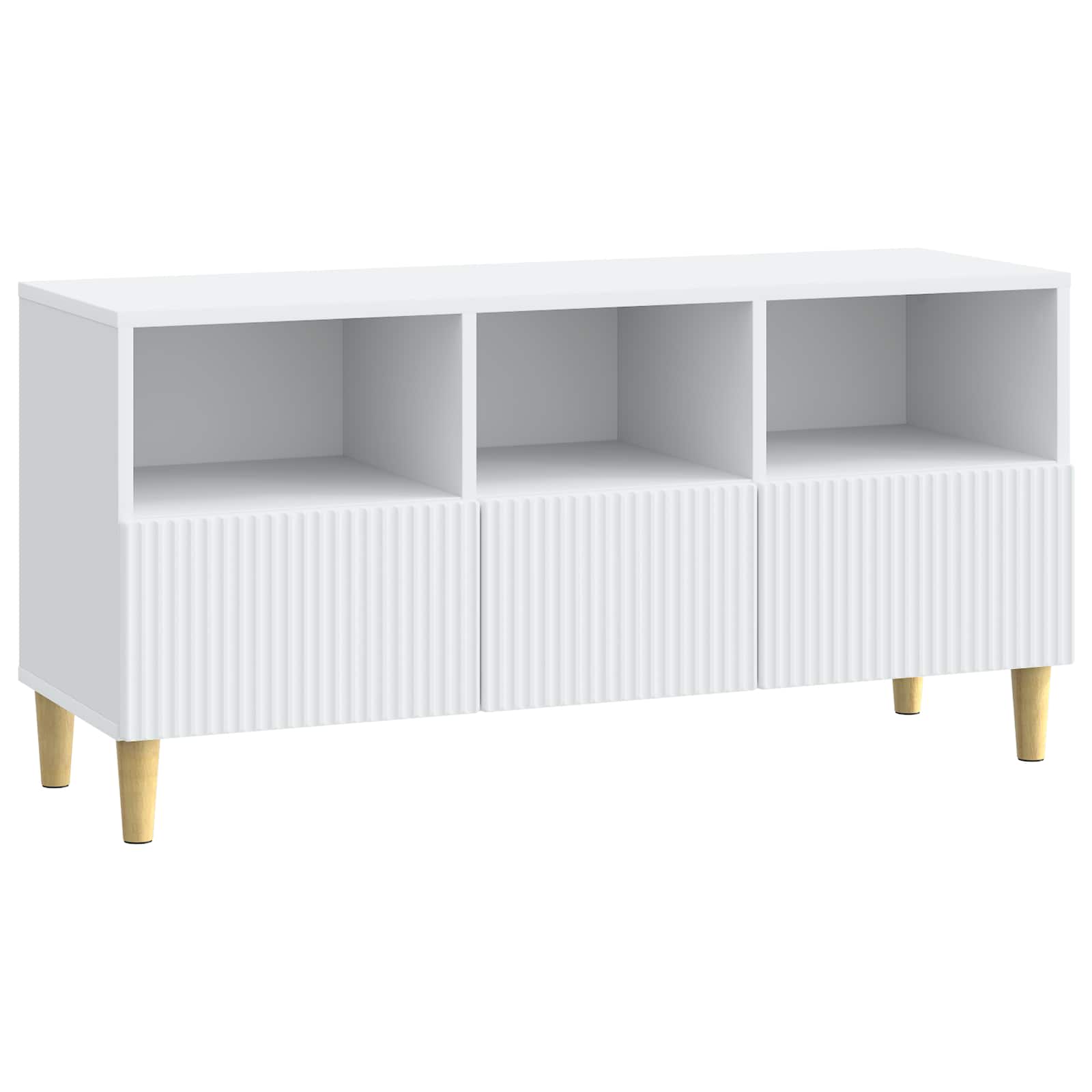 Meuble TV Blanc 102 x 34,5 x 50 cm Bois d'ingénierie - XIOS