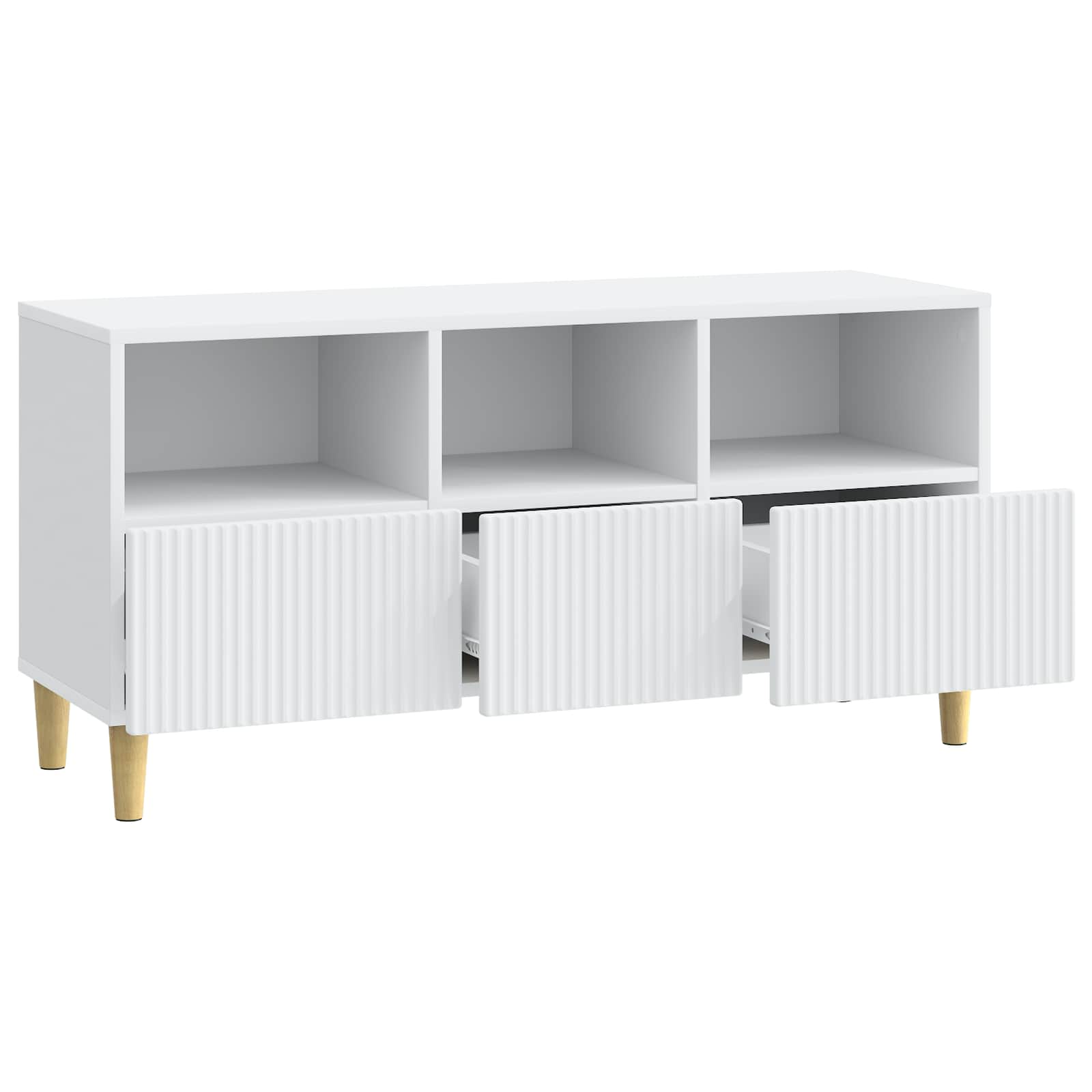 Meuble TV Blanc 102 x 34,5 x 50 cm Bois d'ingénierie - XIOS