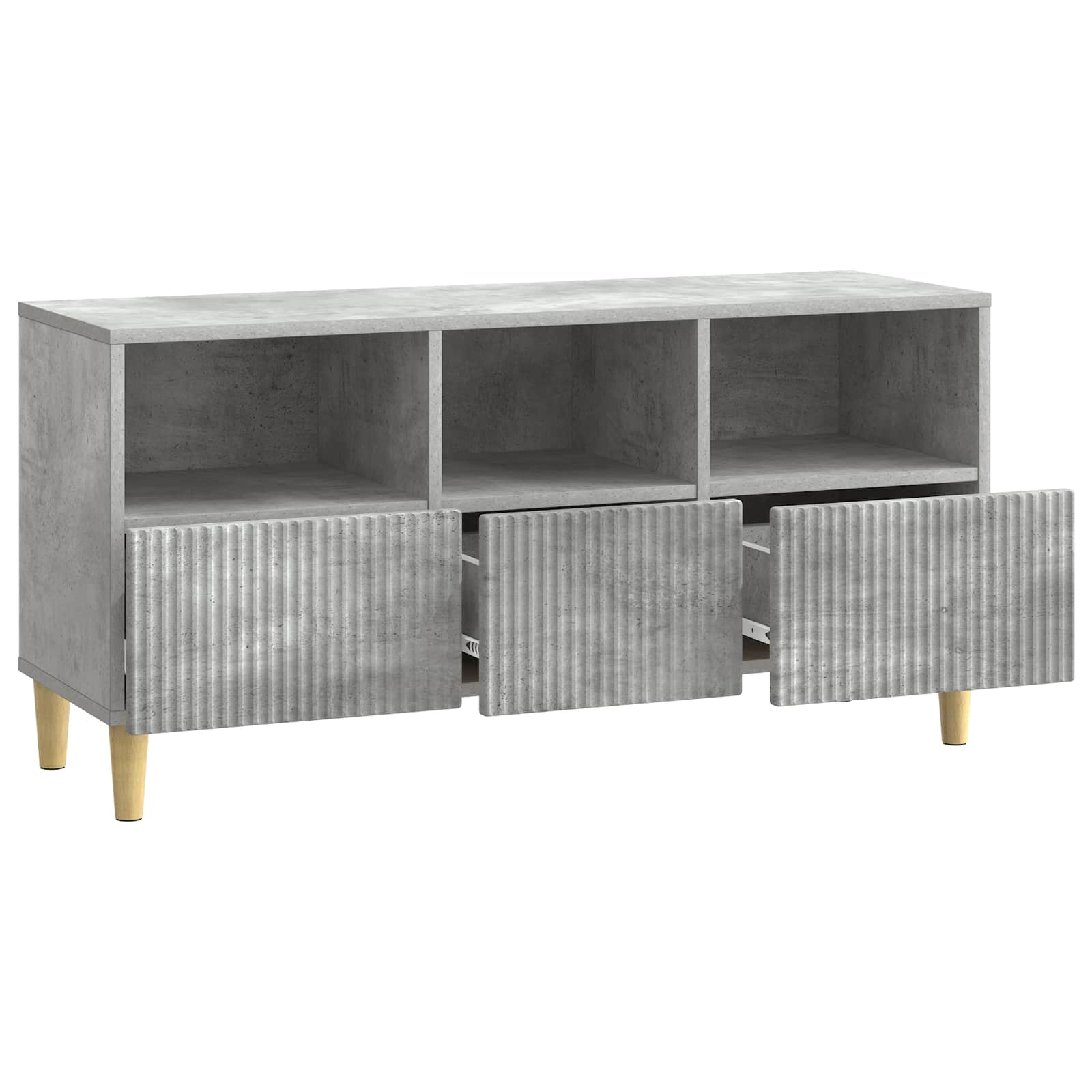 Meuble TV Gris béton 102 x 34,5 x 50 cm Bois d'ingénierie - XIOS