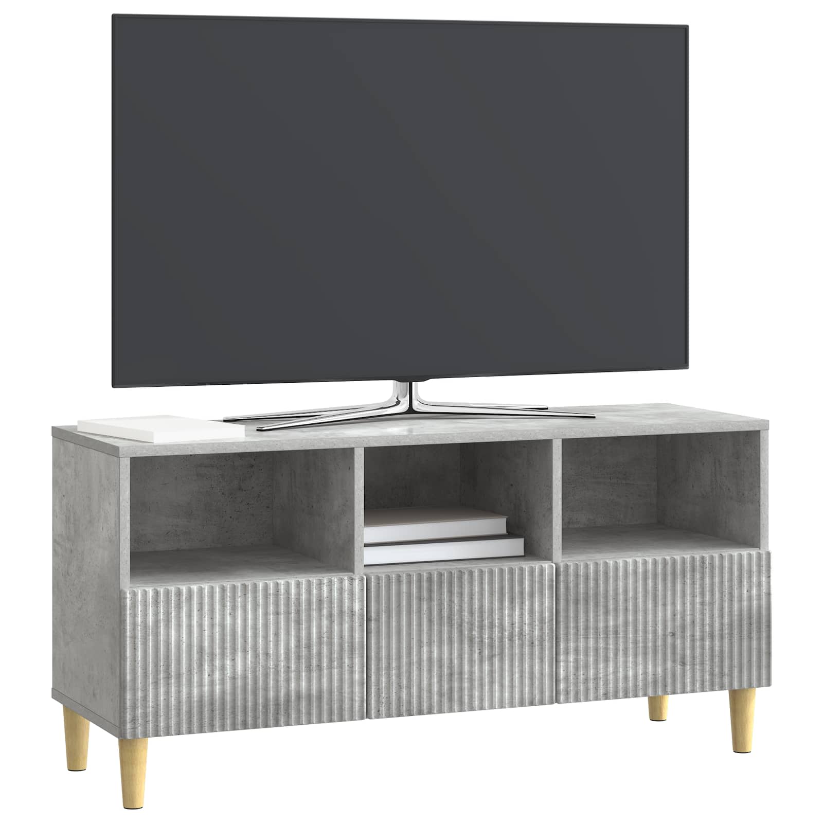 Meuble TV Gris béton 102 x 34,5 x 50 cm Bois d'ingénierie - XIOS