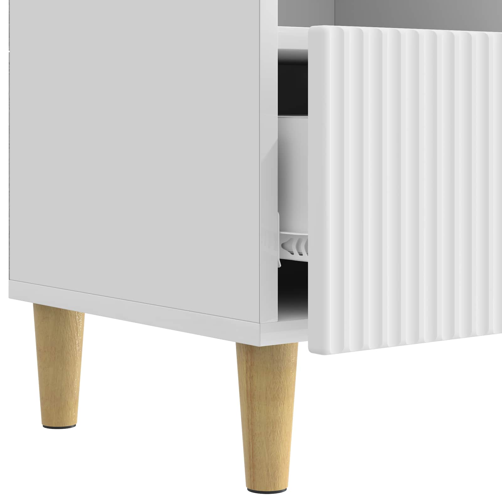 Meuble TV Blanc brillant 102 x 34,5 x 50 cm Bois d'ingénierie - XIOS