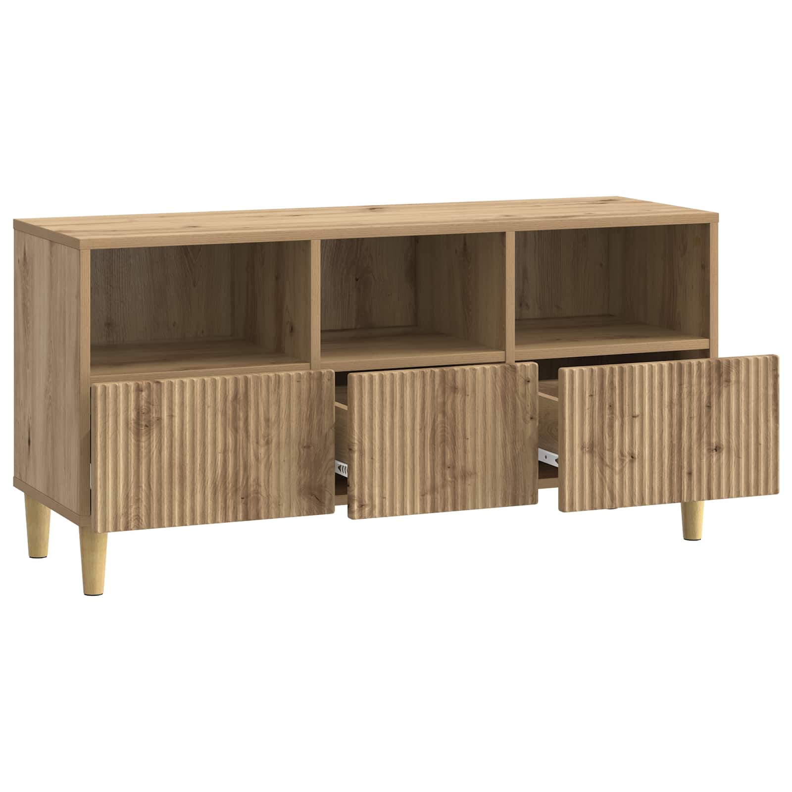 Meuble TV Chêne artisanal 102 x 34,5 x 50 cm Bois d'ingénierie - XIOS
