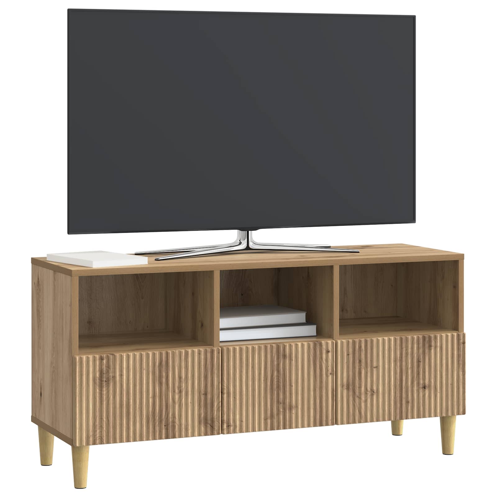 Meuble TV Chêne artisanal 102 x 34,5 x 50 cm Bois d'ingénierie - XIOS