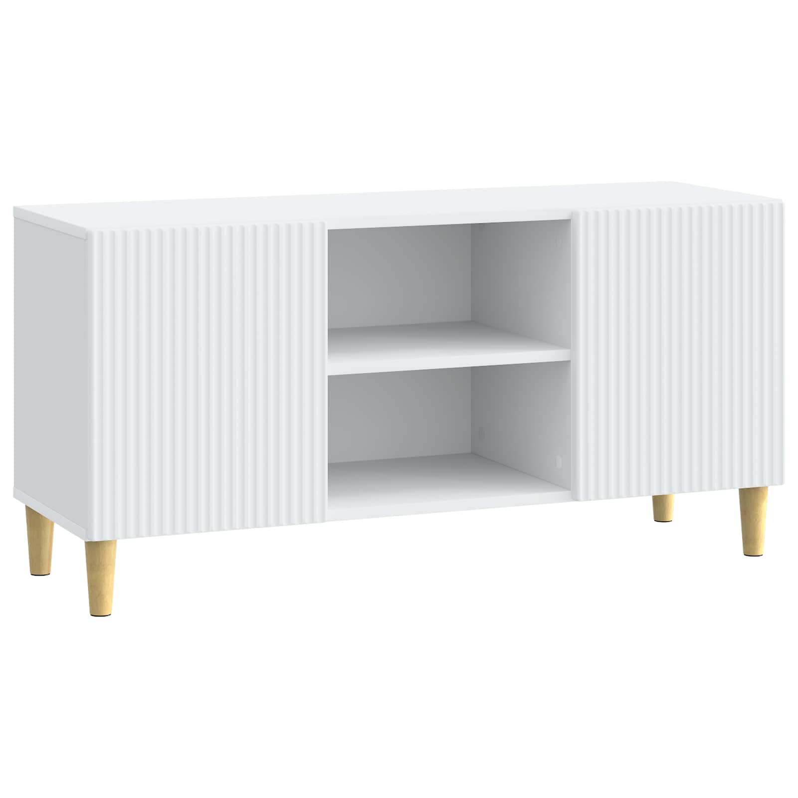 Meuble TV Blanc 102 x 34,5 x 50 cm Bois d'ingénierie - XIOS