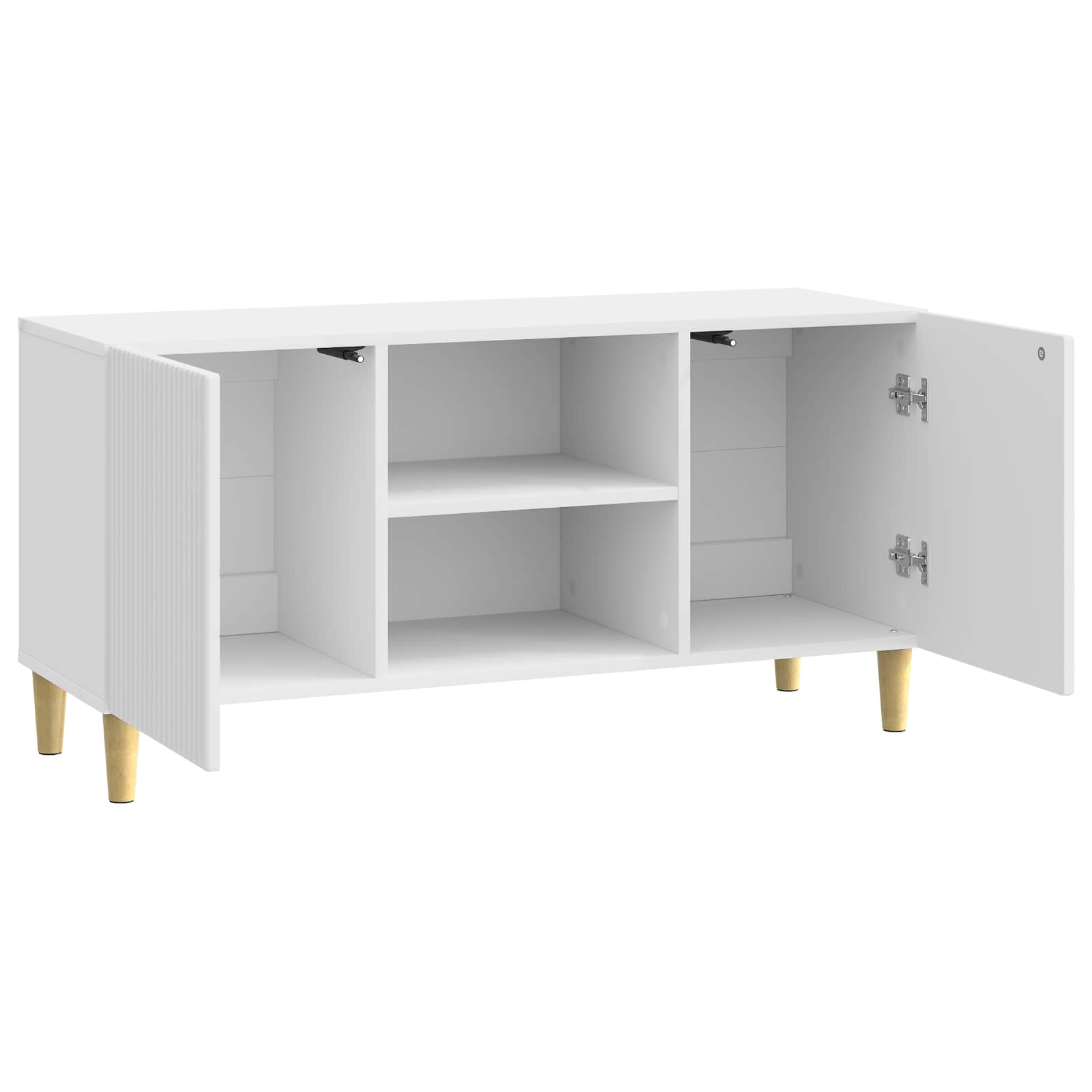 Meuble TV Blanc brillant 102 x 34,5 x 50 cm Bois d'ingénierie - XIOS