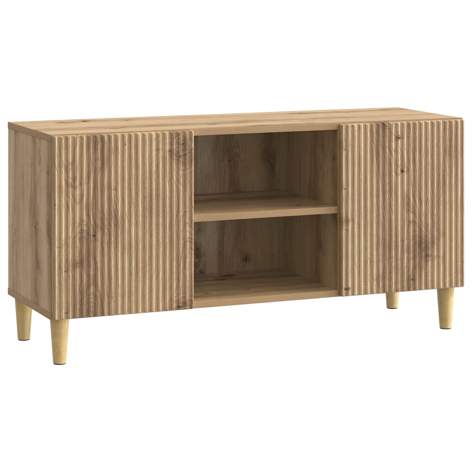 Meuble TV Chêne artisanal 102 x 34,5 x 50 cm Bois d'ingénierie - XIOS