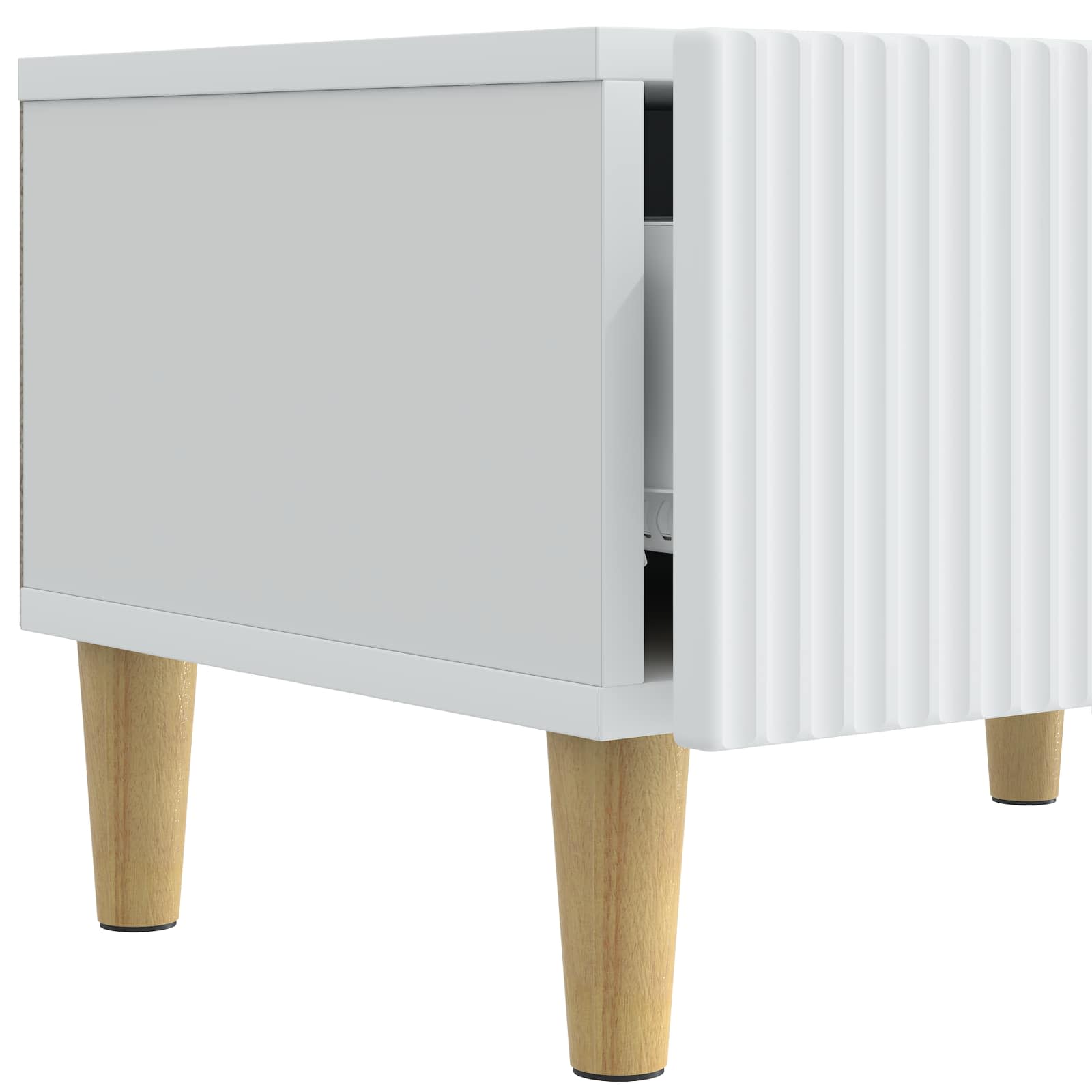 Meuble TV Blanc 147 x 34,5 x 30 cm Bois d'ingénierie - XIOS