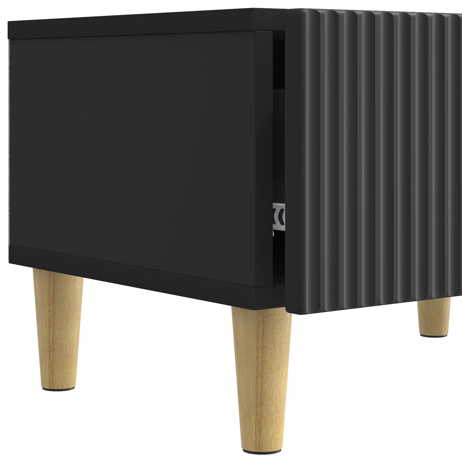 Meuble TV avec tiroir Noir 147 x 34,5 x 30 cm Bois d'ingénierie - XIOS