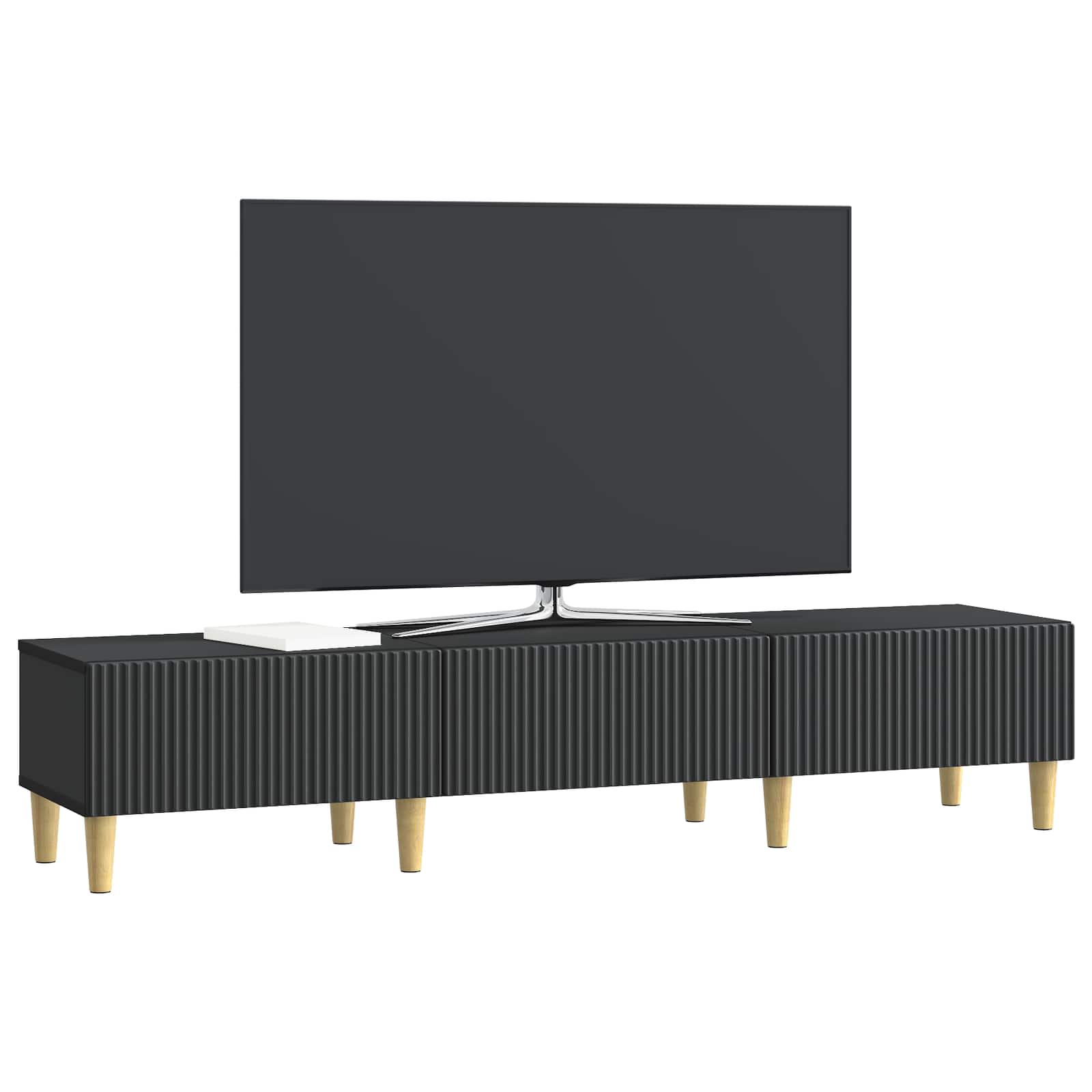 Meuble TV avec tiroir Noir 147 x 34,5 x 30 cm Bois d'ingénierie - XIOS