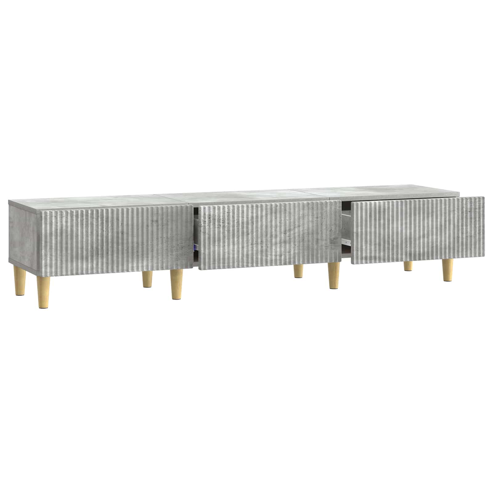 Meuble TV Gris béton 147 x 34,5 x 30 cm Bois d'ingénierie - XIOS