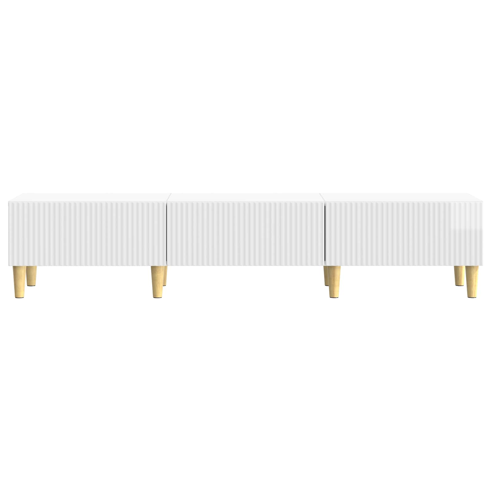 Meuble TV Blanc brillant 147 x 34,5 x 30 cm Bois d'ingénierie - XIOS