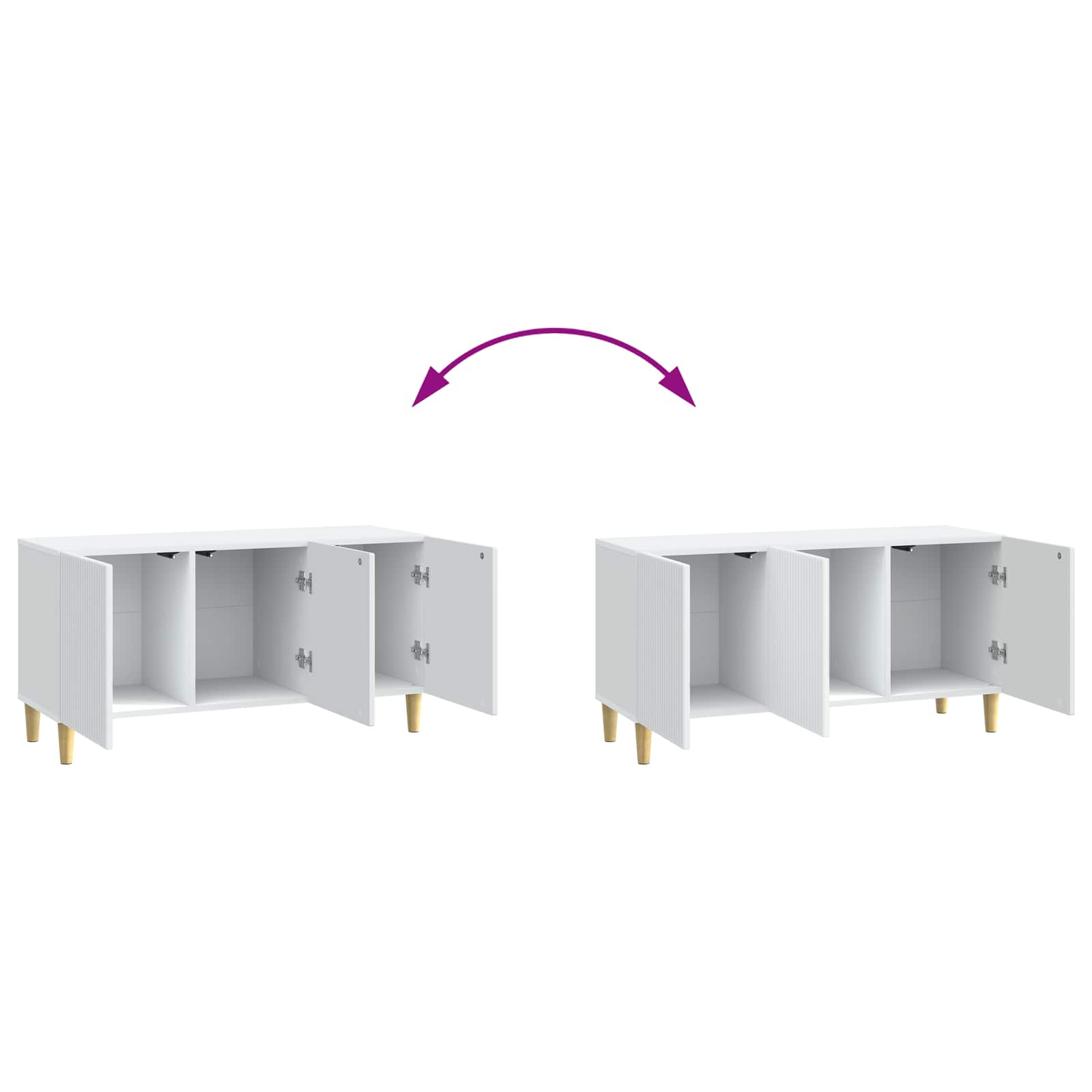 Meuble TV Blanc 99 x 34,5 x 50 cm Bois d'ingénierie - XIOS