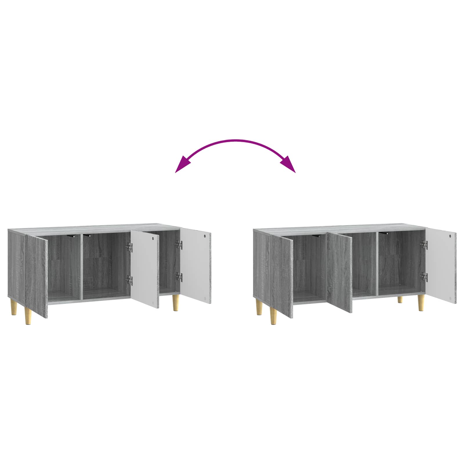 Meuble TV Sonoma gris 99 x 34,5 x 50 cm Bois d'ingénierie - XIOS