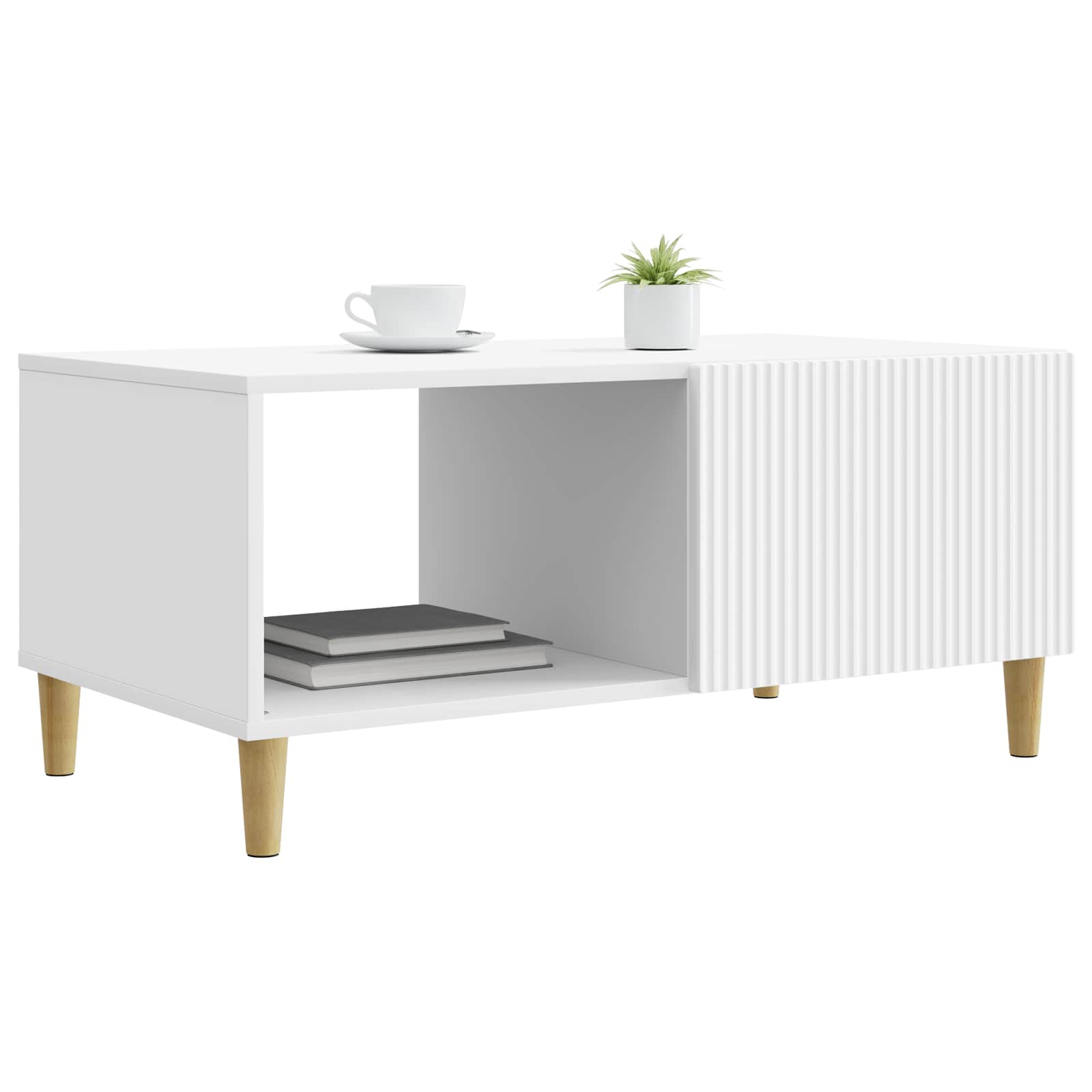 Table basse Blanc 90 x 50 x 40 cm Bois d'ingénierie - XIOS