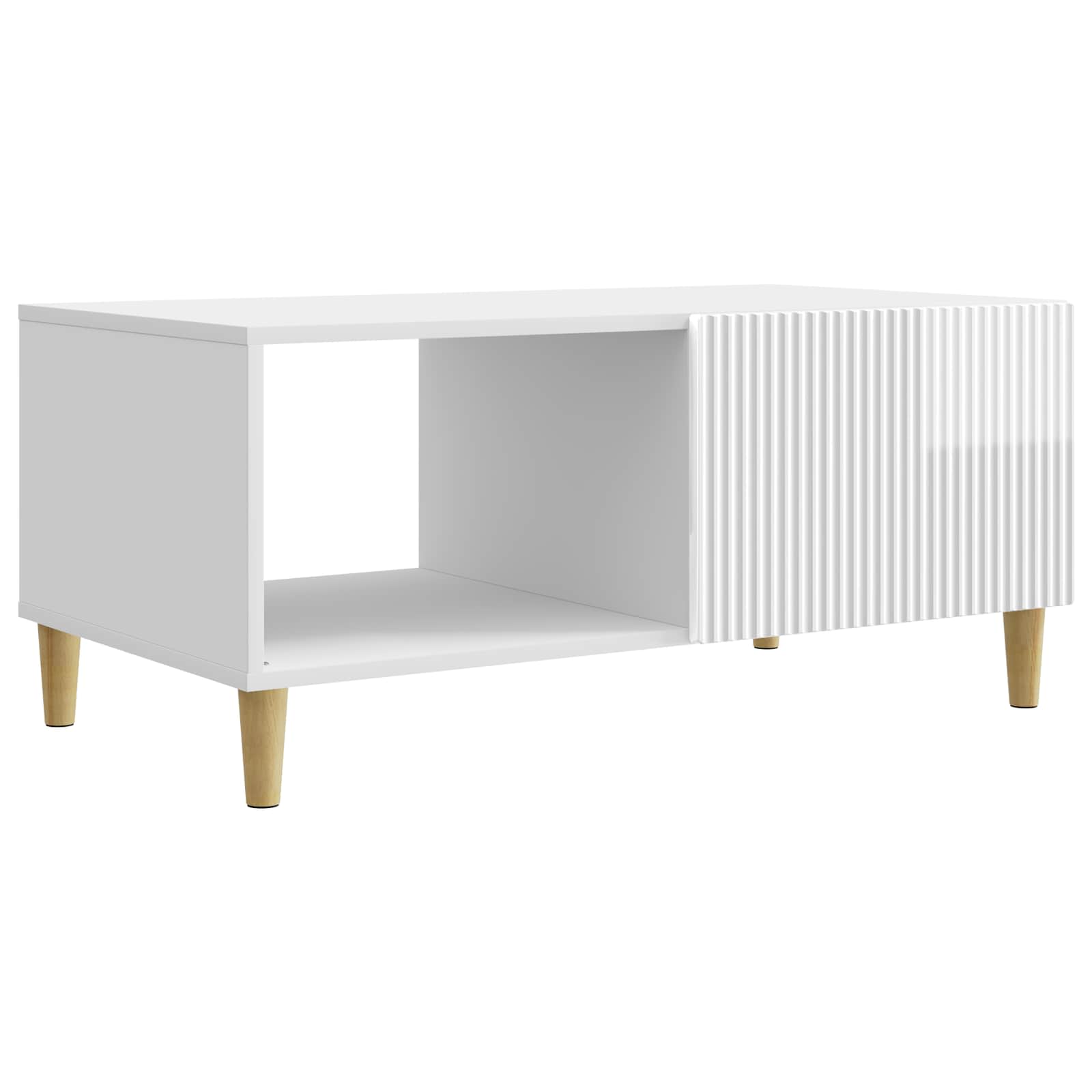 Table basse Blanc brillant 90 x 50 x 40 cm Bois d'ingénierie - XIOS