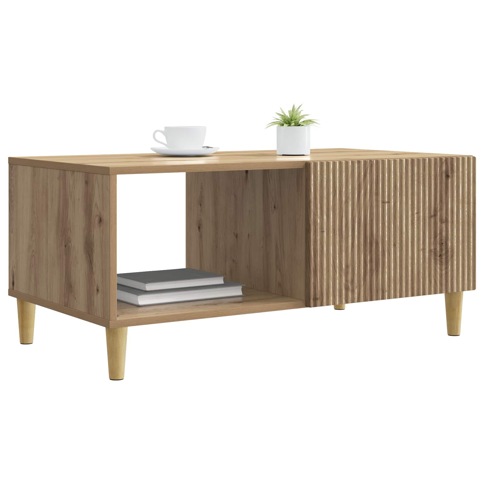 Table basse Chêne artisanal 90 x 50 x 40 cm Bois d'ingénierie - XIOS