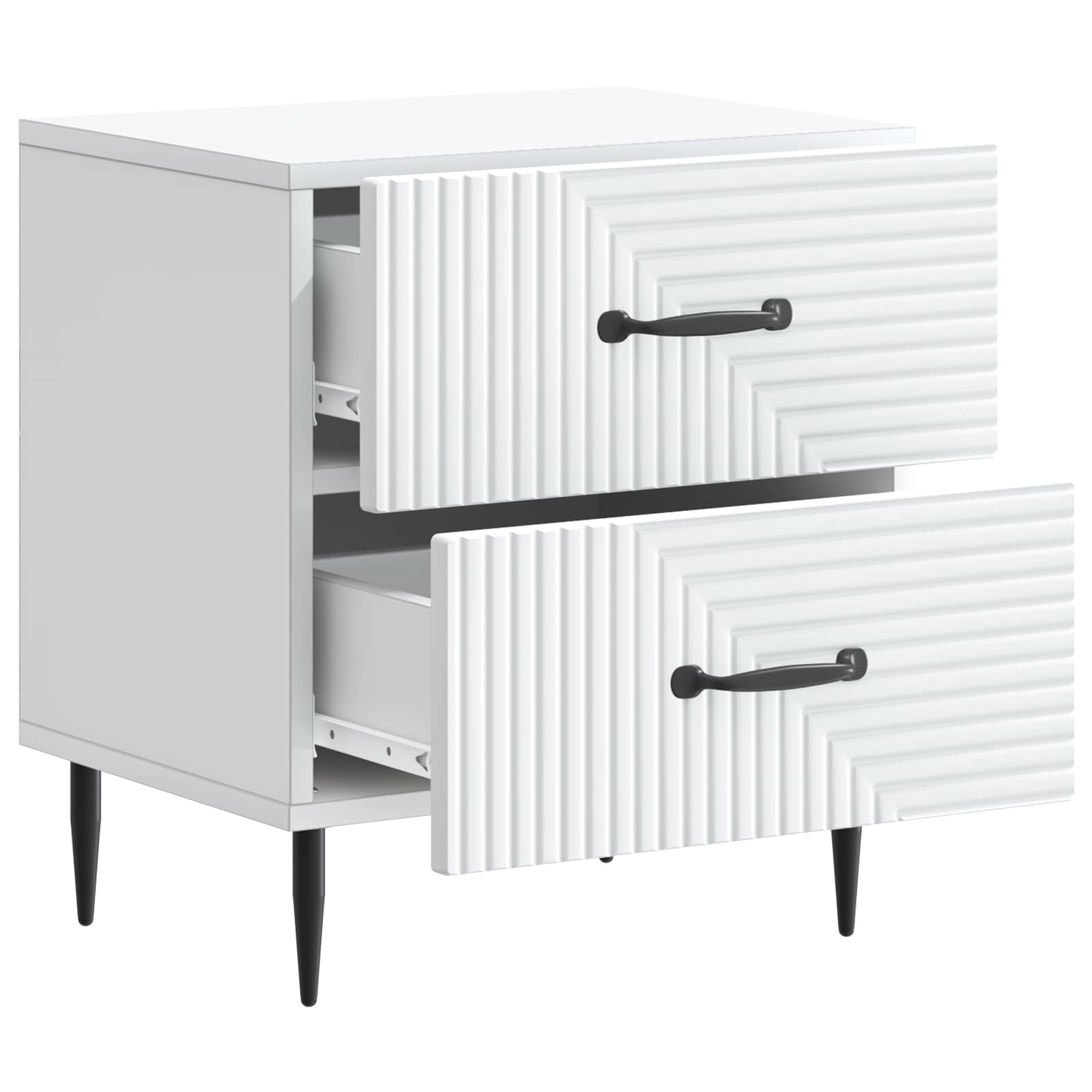 Cabinet de chevet avec tiroir 2 pcs Blanc 43 x 34,5 x 47,5 cm - XIOS