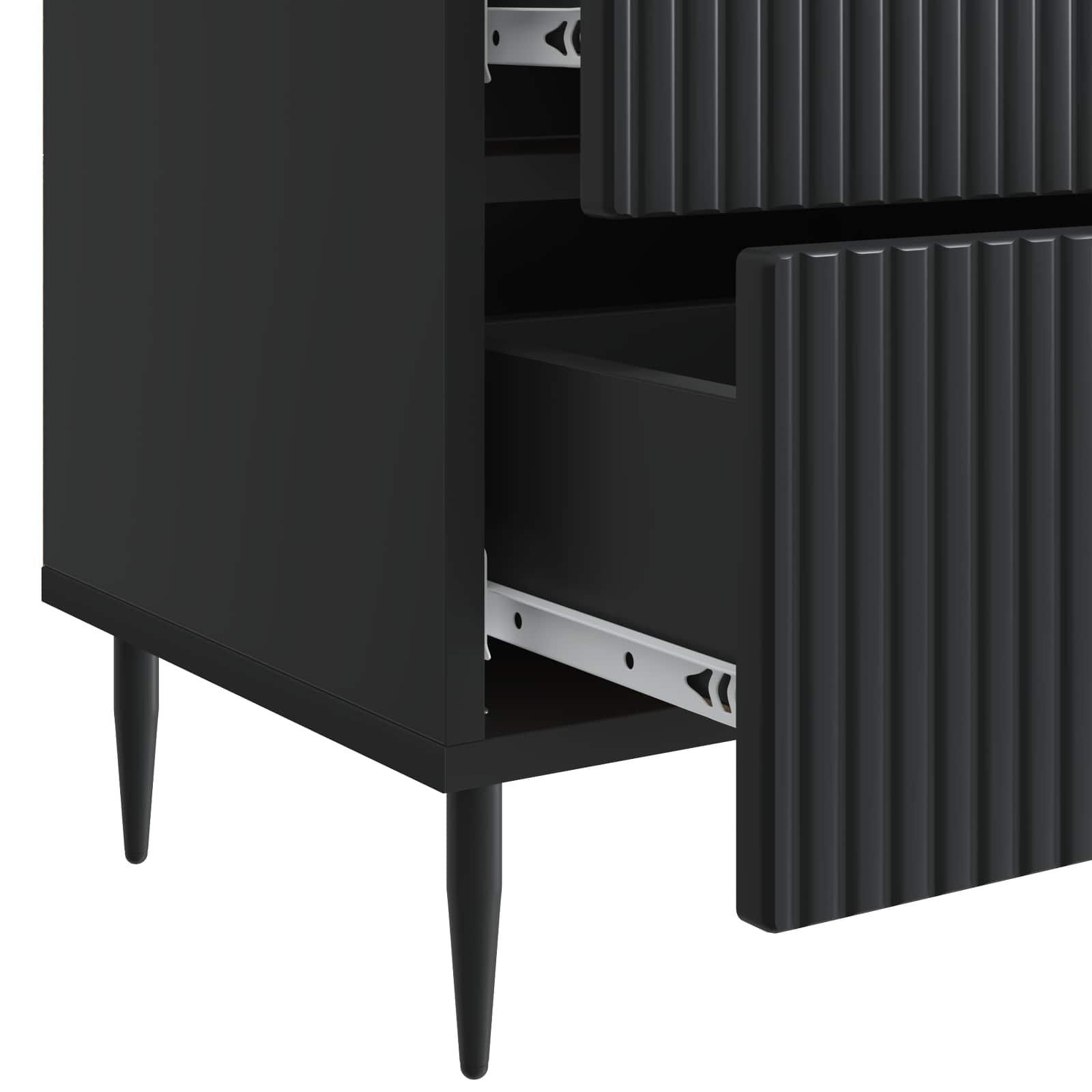 Cabinet de chevet avec tiroir 2 pcs Noir 43 x 34,5 x 47,5 cm - XIOS