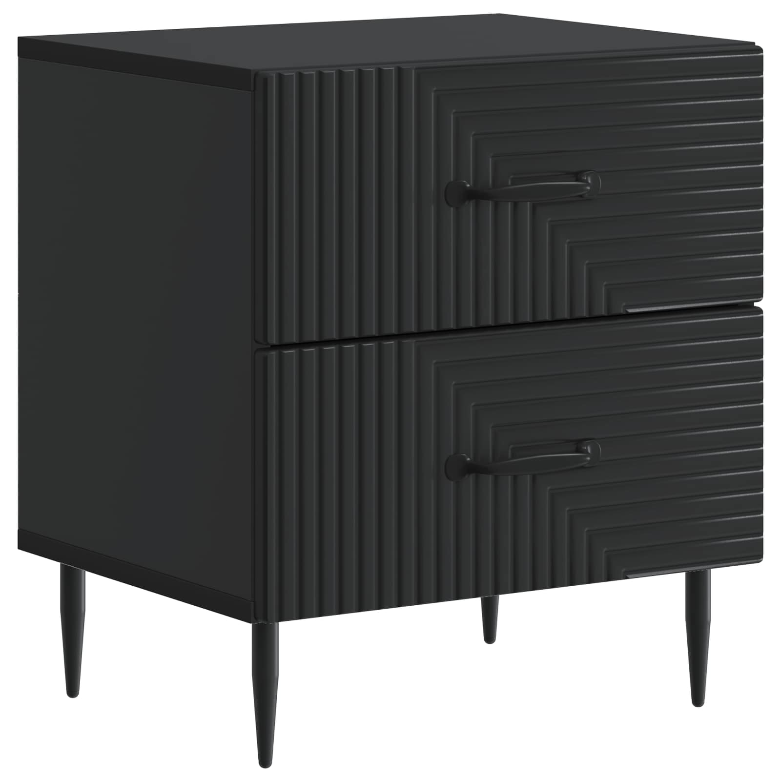 Cabinet de chevet avec tiroir 2 pcs Noir 43 x 34,5 x 47,5 cm - XIOS