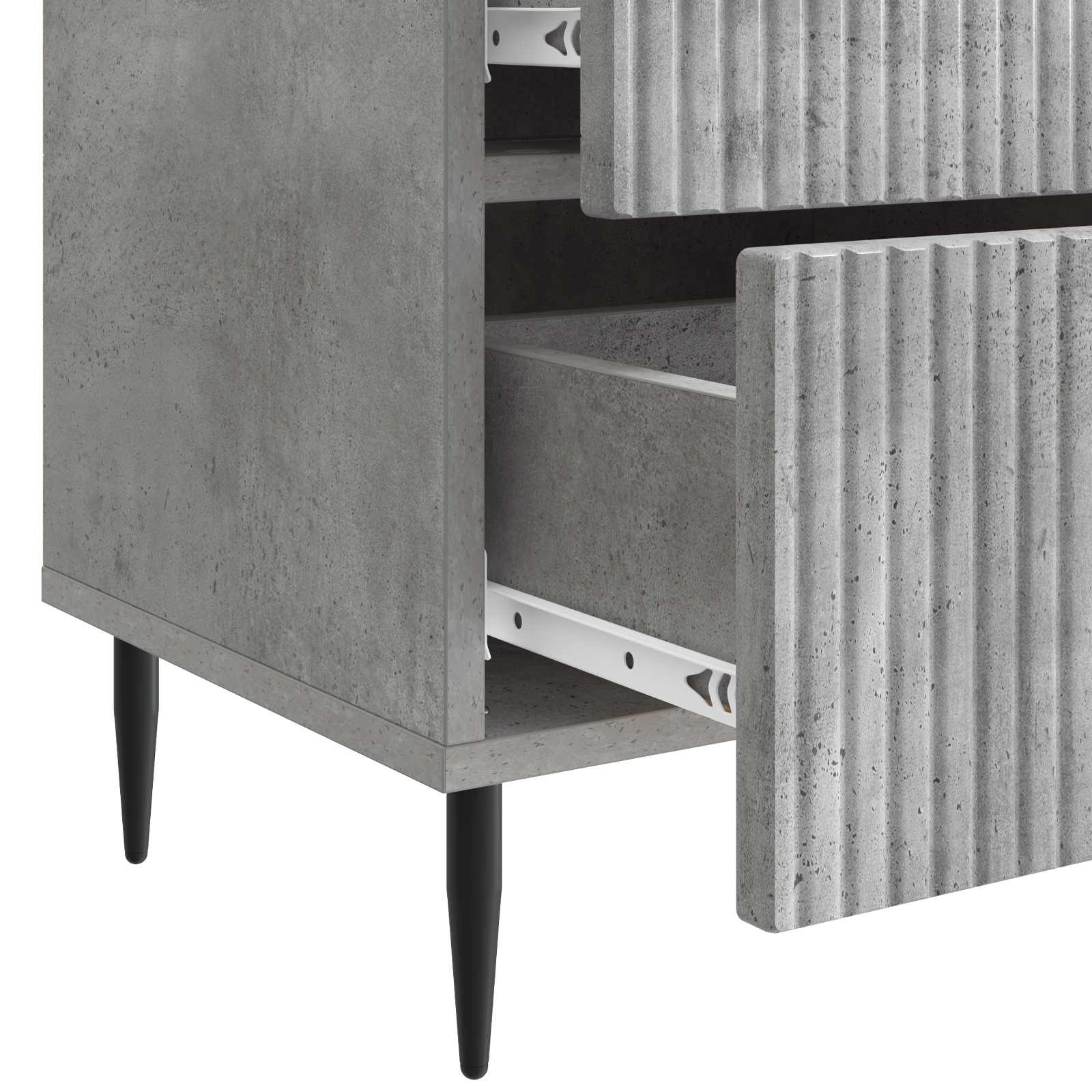 Cabinet de chevet avec tiroir Gris béton 43 x 34,5 x 47,5 cm - XIOS