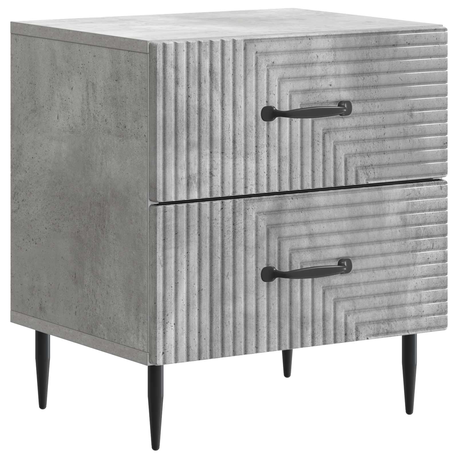 Cabinet de chevet 2 pcs Gris béton 43 x 34,5 x 47,5 cm - XIOS