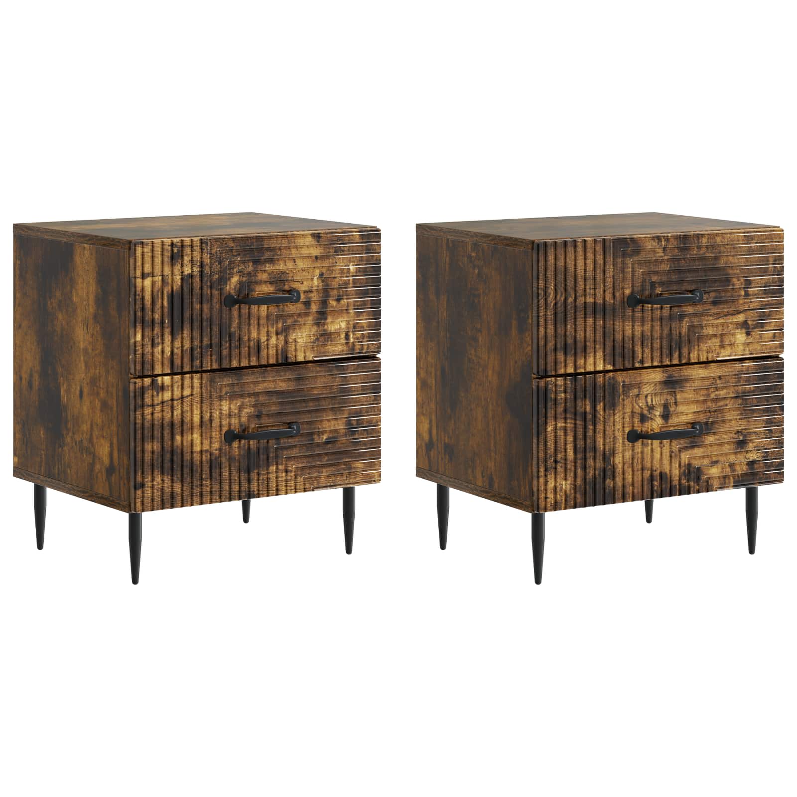 Cabinet de chevet 2 pcs Chêne fumé 43 x 34,5 x 47,5 cm - XIOS