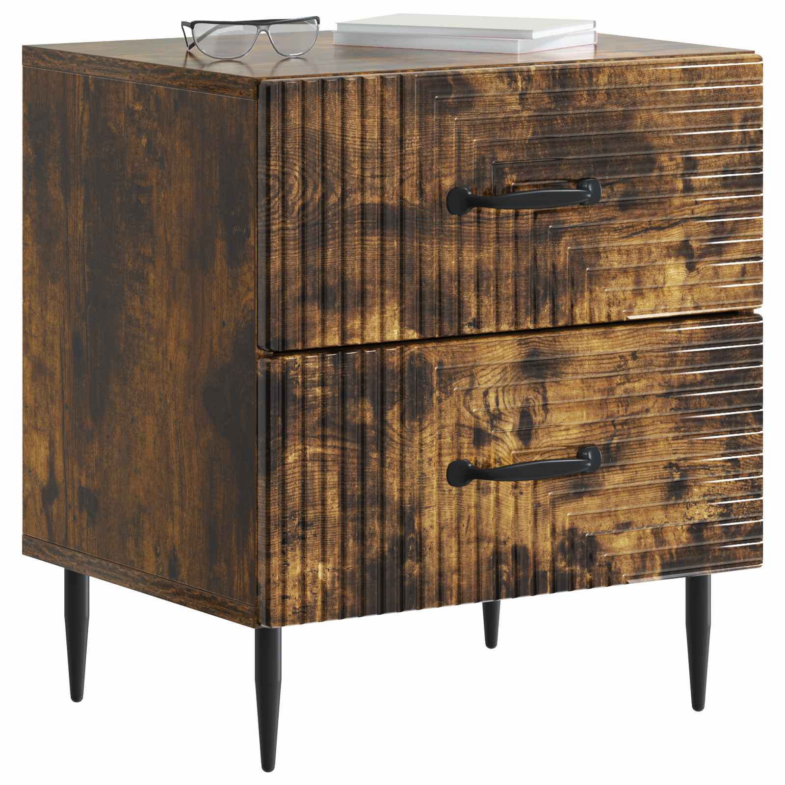 Cabinet de chevet 2 pcs Chêne fumé 43 x 34,5 x 47,5 cm - XIOS