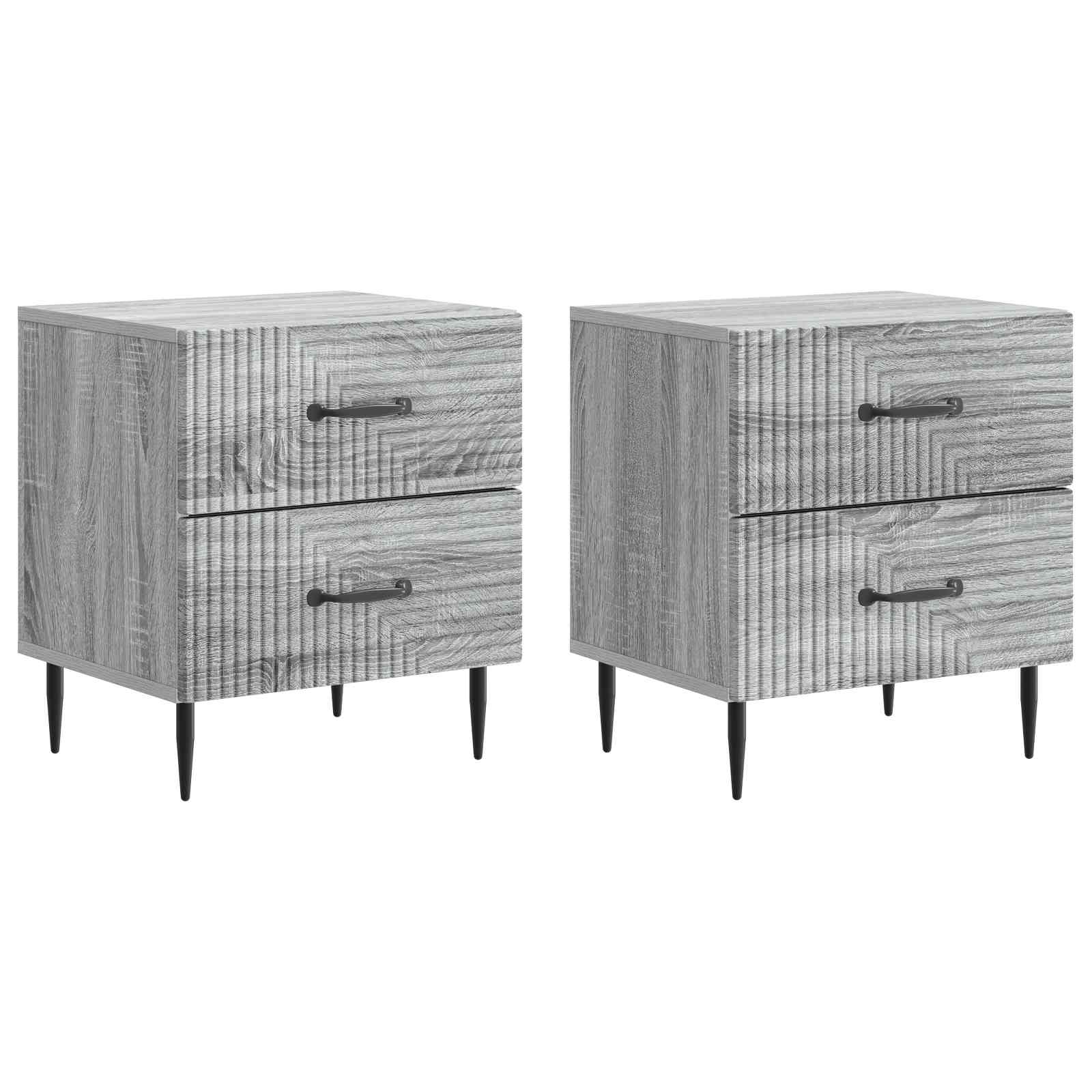 Cabinet de chevet 2 pcs Sonoma gris 43 x 34,5 x 47,5 cm - XIOS