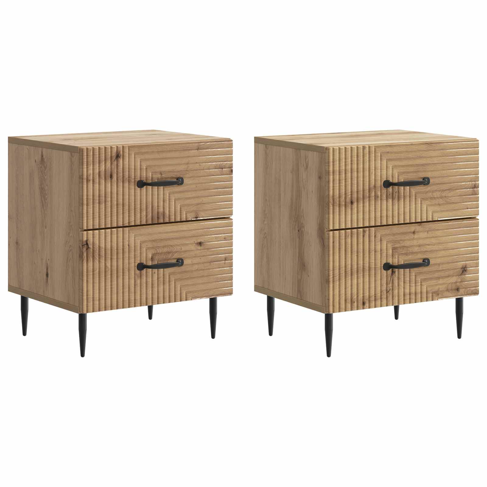 Cabinet de chevet 2 pcs Chêne artisanal 43 x 34,5 x 47,5 cm - XIOS
