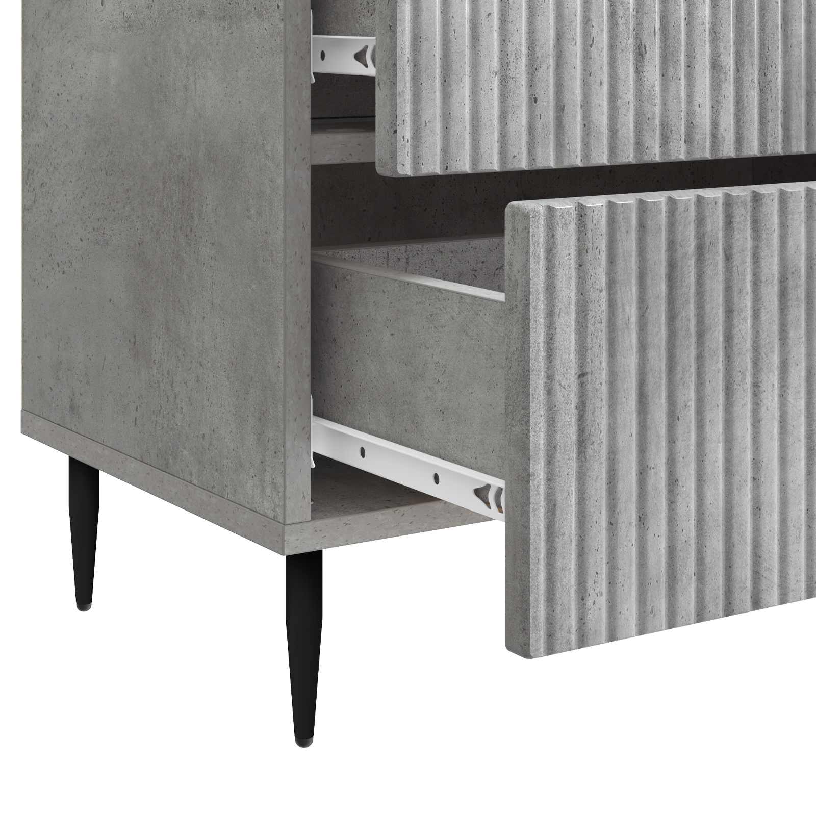 Cabinet de chevet avec tiroir Gris béton 62 x 34,5 x 47,5 cm - XIOS