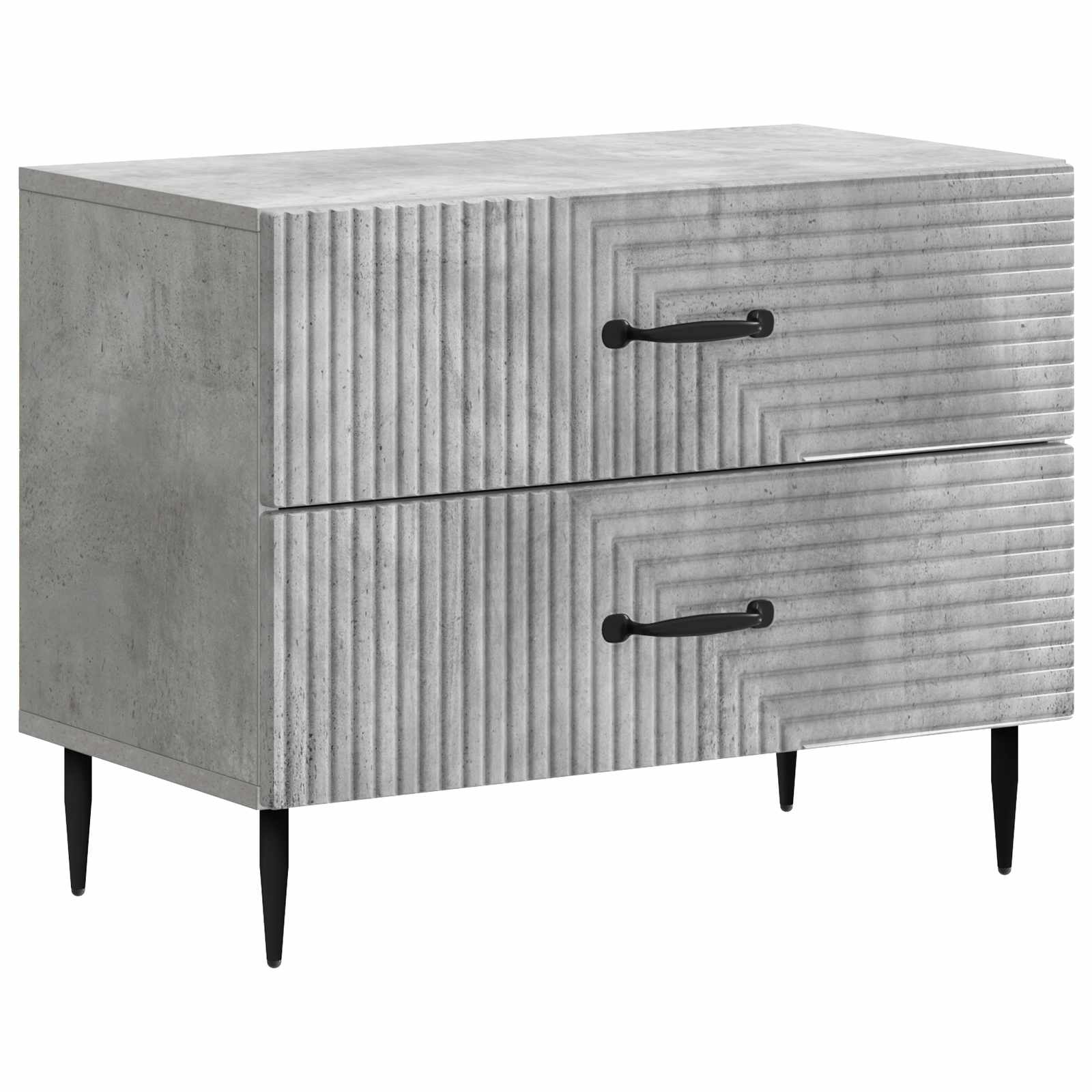 Cabinet de chevet avec tiroir Gris béton 62 x 34,5 x 47,5 cm - XIOS