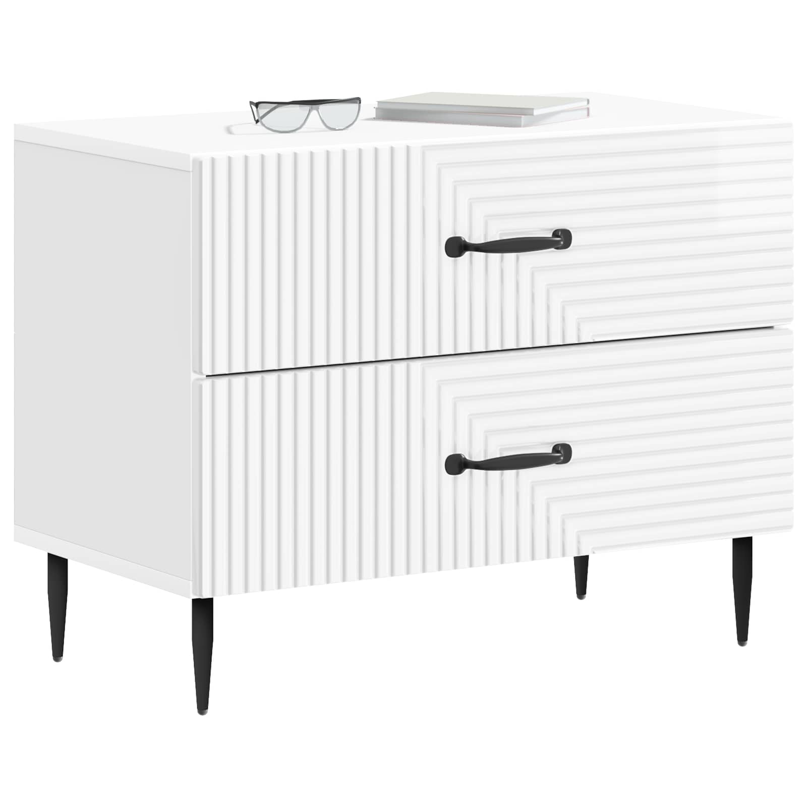 Cabinet de chevet Blanc brillant 62 x 34,5 x 47,5 cm - XIOS